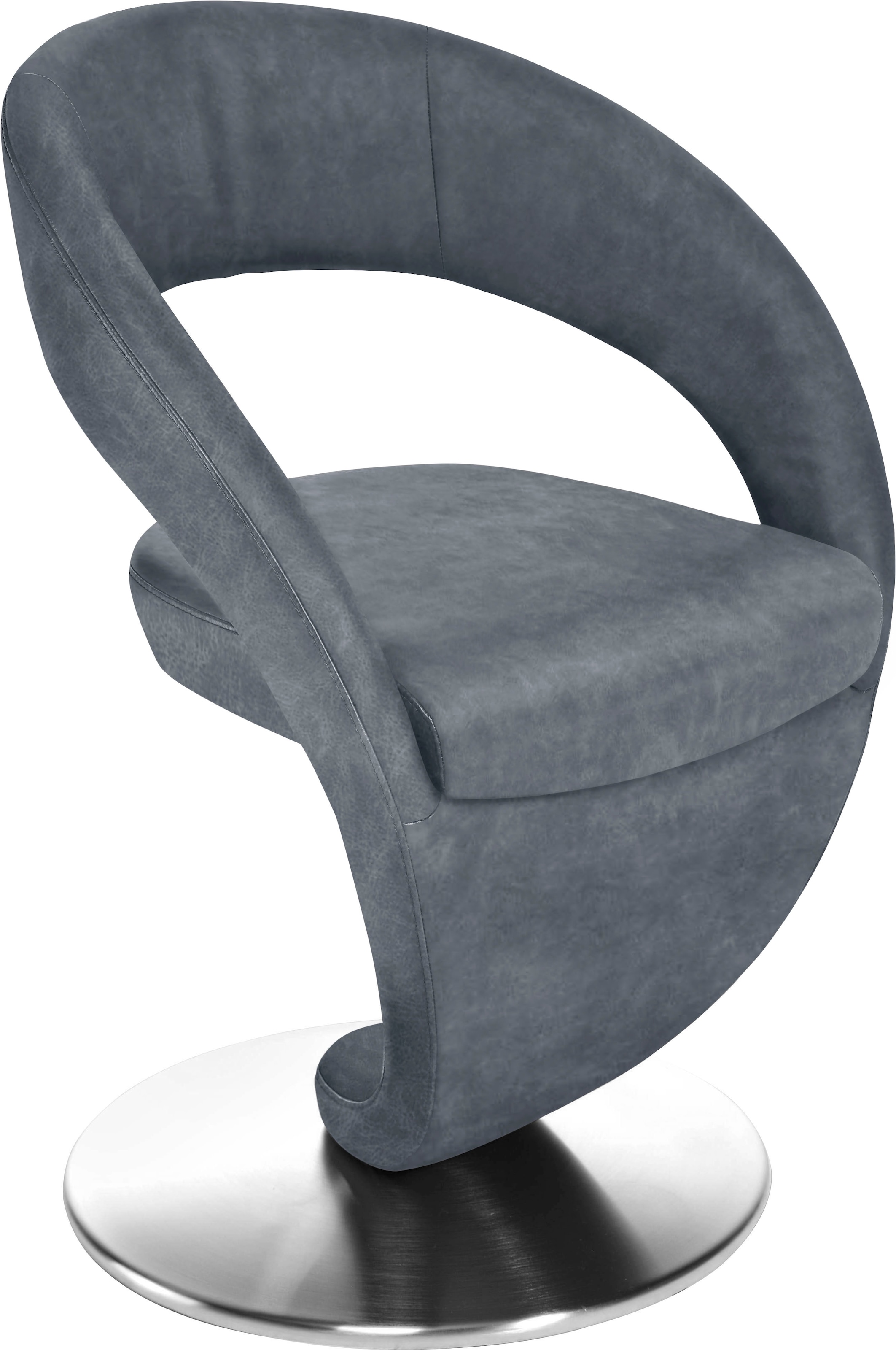 K+W Komfort & Wohnen »Wave, Drehstuhl, Polsterstuhl« () Design-Drehstuhl, Drehteller in Edelstahloptik