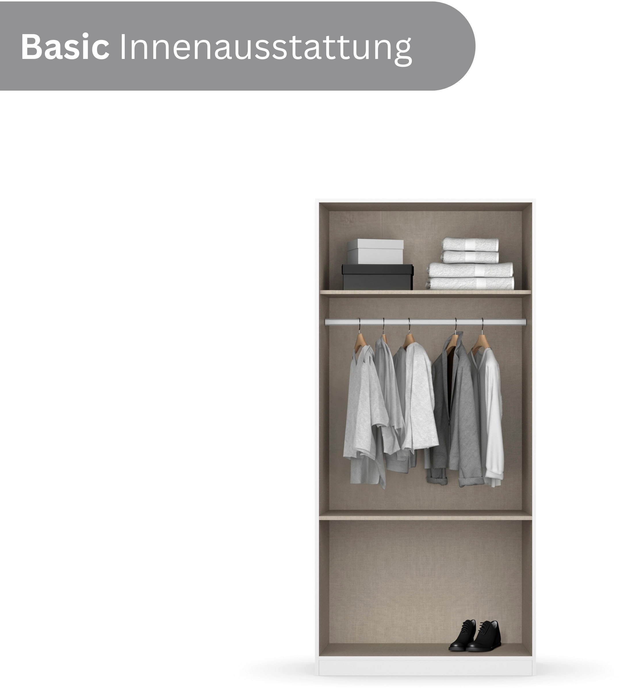 rauch Armoire à portes battantes »Kleiderschrank Schrank Garderobe COSTA in den Breiten 91/136/181 cm« En 3 configurations BASIC/CLASSIC/PREMIUM,  beaucoup d’espace, façade sans poignées et fonction push-to-open MADE IN GERMANY