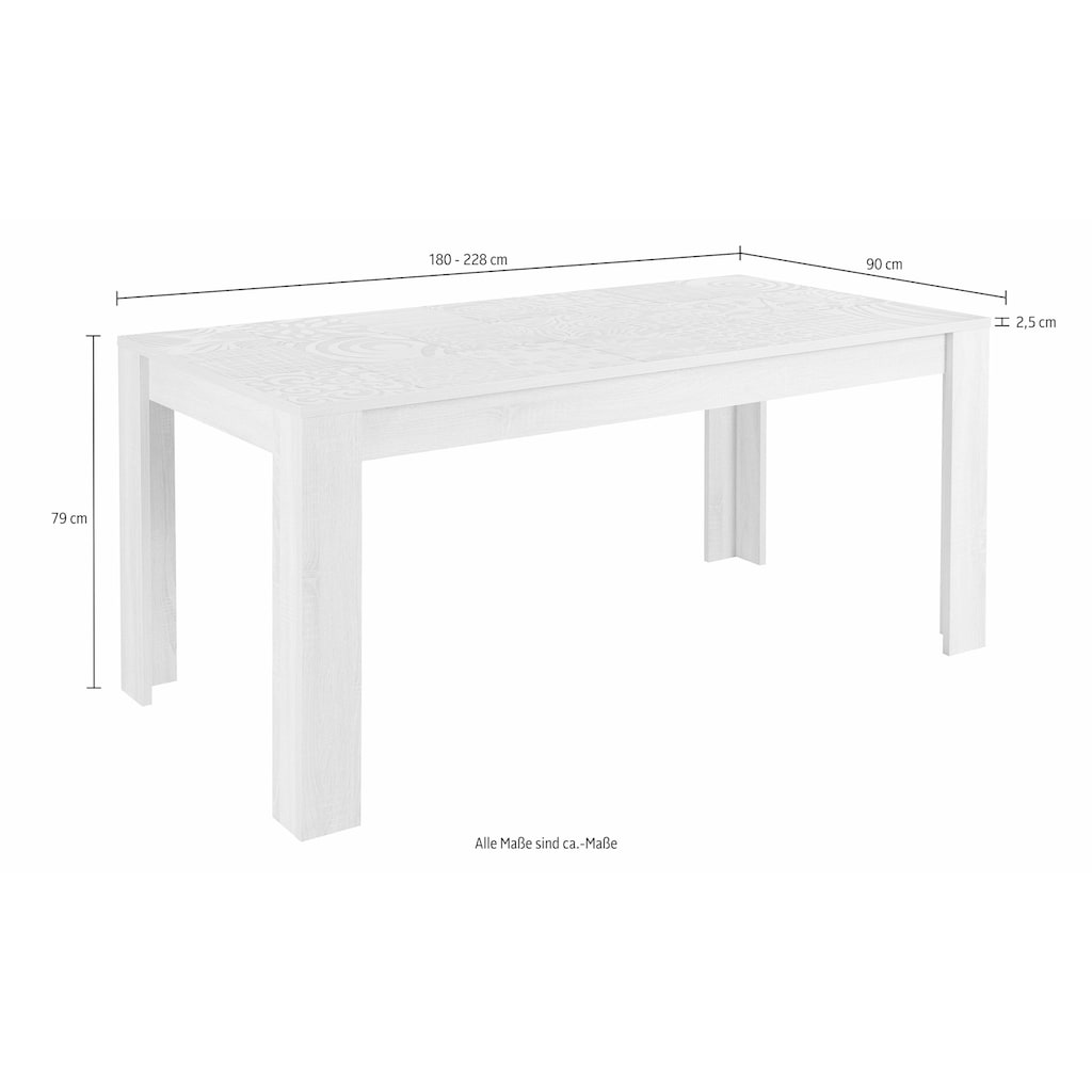INOSIGN Esstisch »Miro«, Breite 180 cm mit oder ohne Ansteckplatten