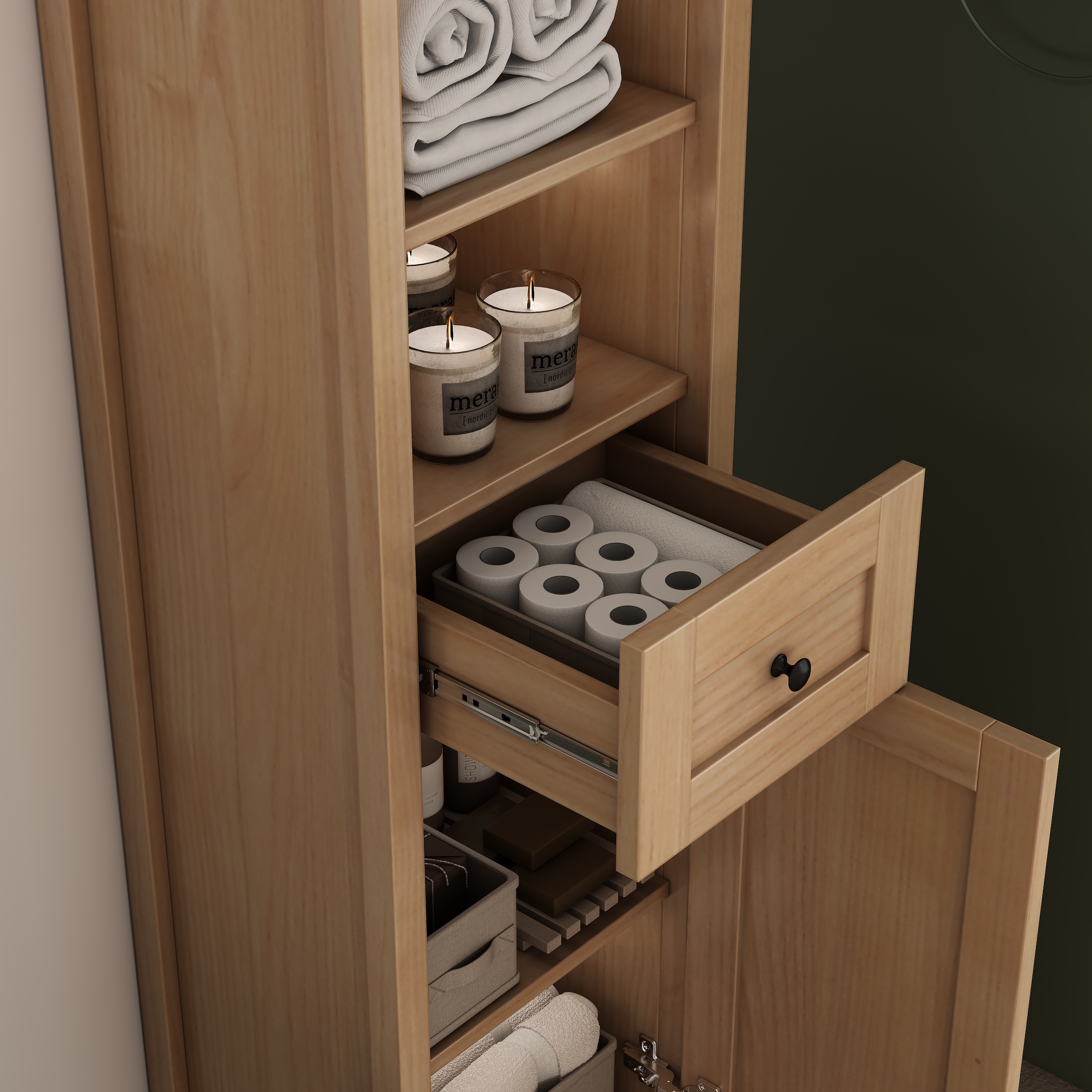 welltime Hochschrank »STOCKHOLM« Badschrank Breite 40cm mit Glastür