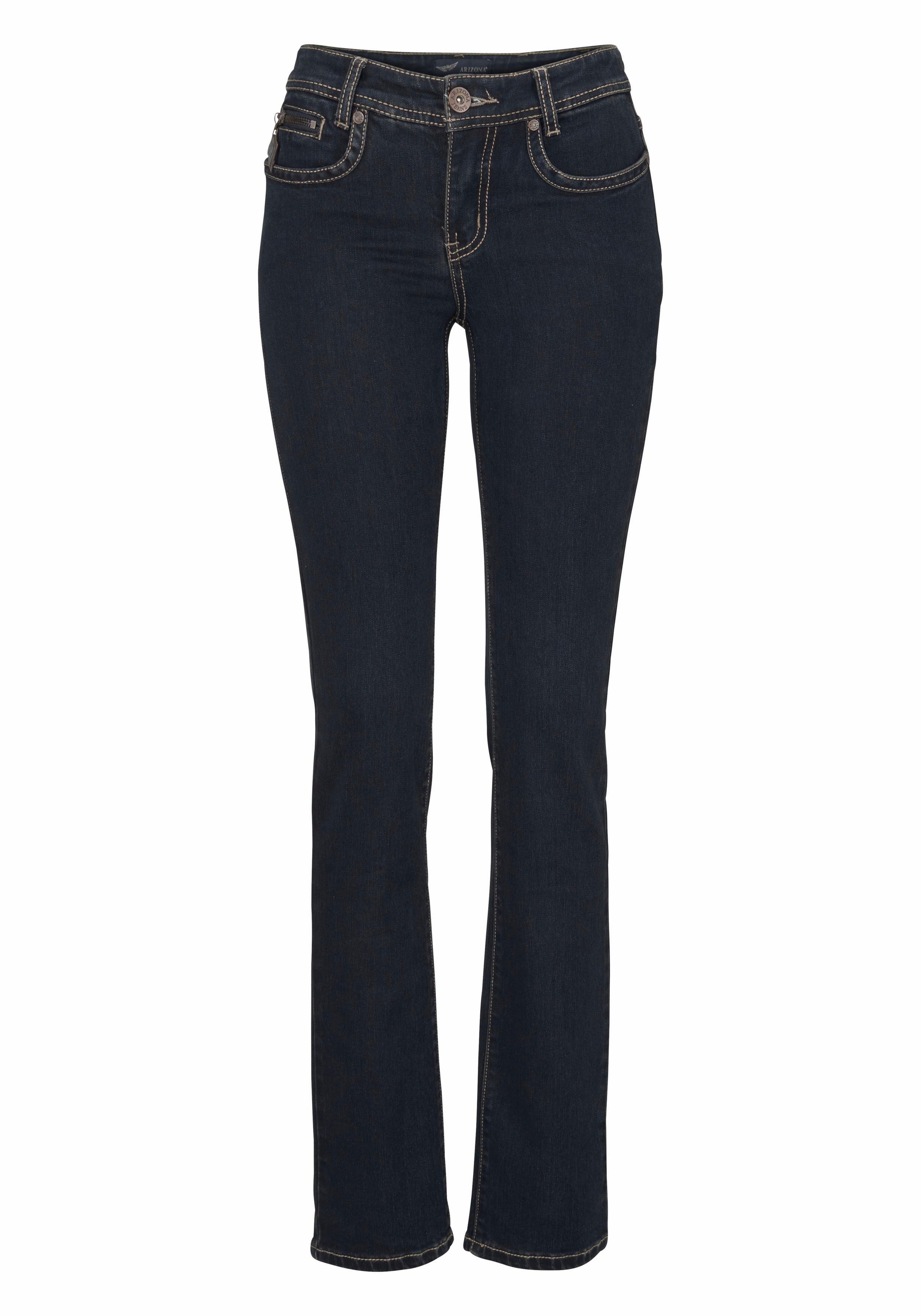 Arizona Gerade Jeans »mit Zippertasche«, Mid Waist