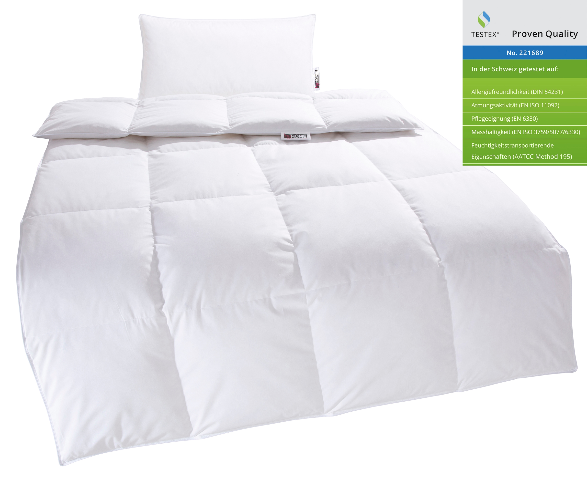 GOODproduct Kassettenbett + Kopfkissen »RINA, Bettdecke in 135x200 & 155x220 cm, 2-tlg.« Set mit Kissen 40x80 cm, 80x80 cm für Herbst, Winter, Made in Germany