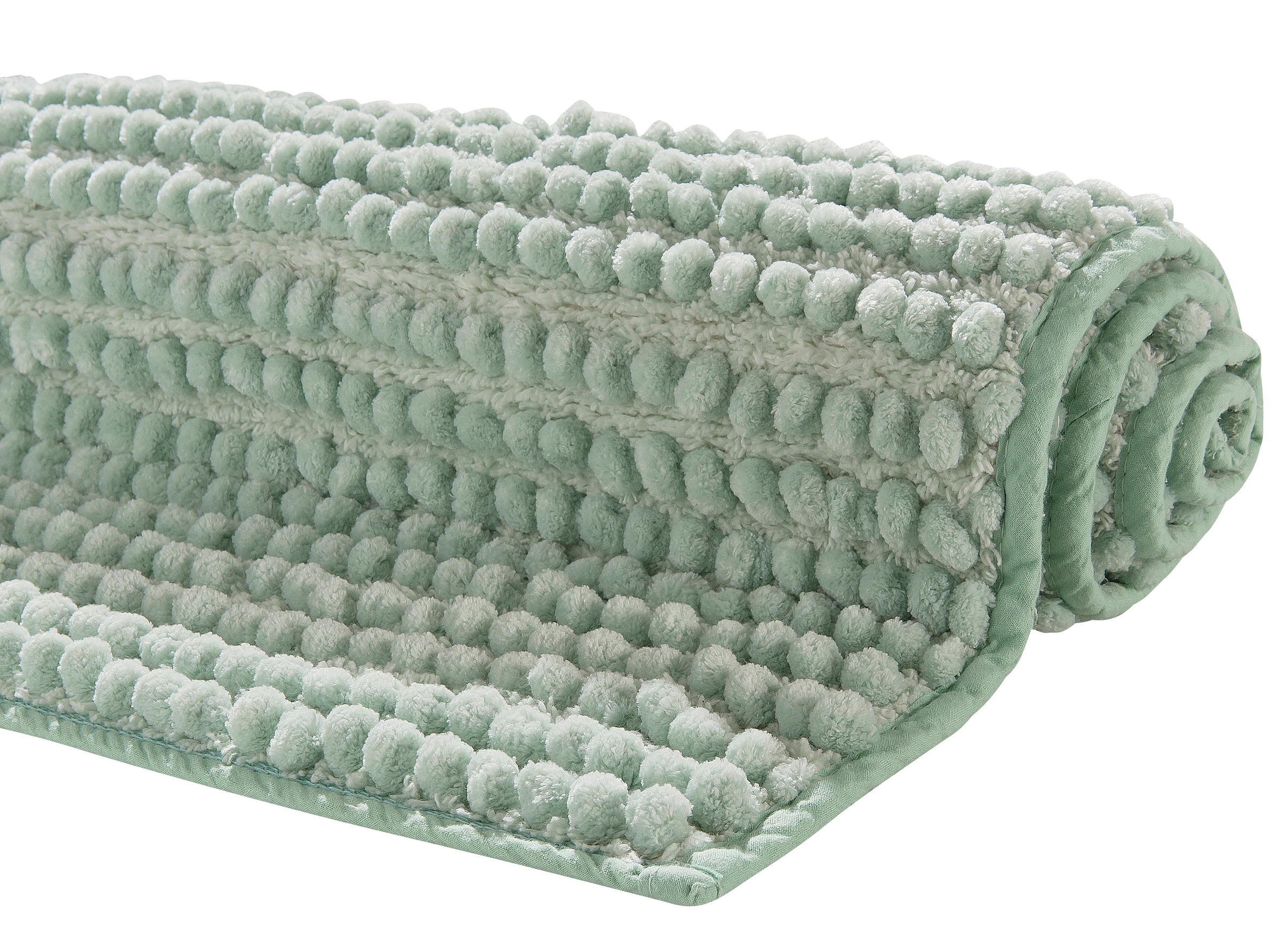 my home Badematte »Renat, Badvorleger, Badezimmer Teppich, Scandi«, fussbodenheizungsgeeignet-schnell trocknend-strapazierfähig, Badteppich, Badgarnitur, Chenille-Optik, auch als 3 tlg. Set