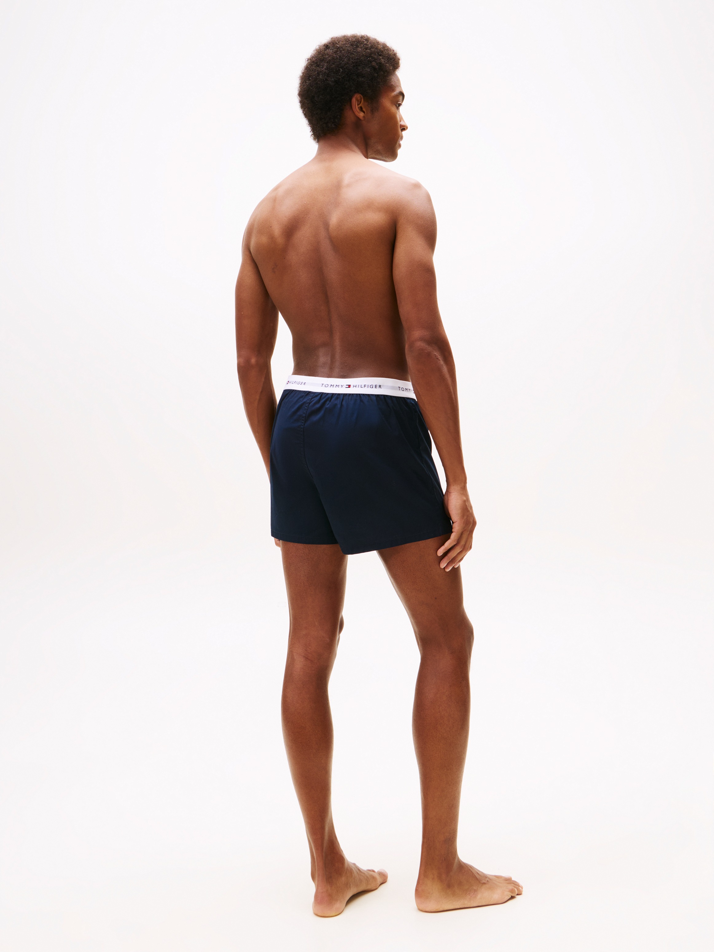 Tommy Hilfiger Underwear Webboxer »2P WOVEN BOXER«, (Packung, 2 St., 2er), mit Logobund