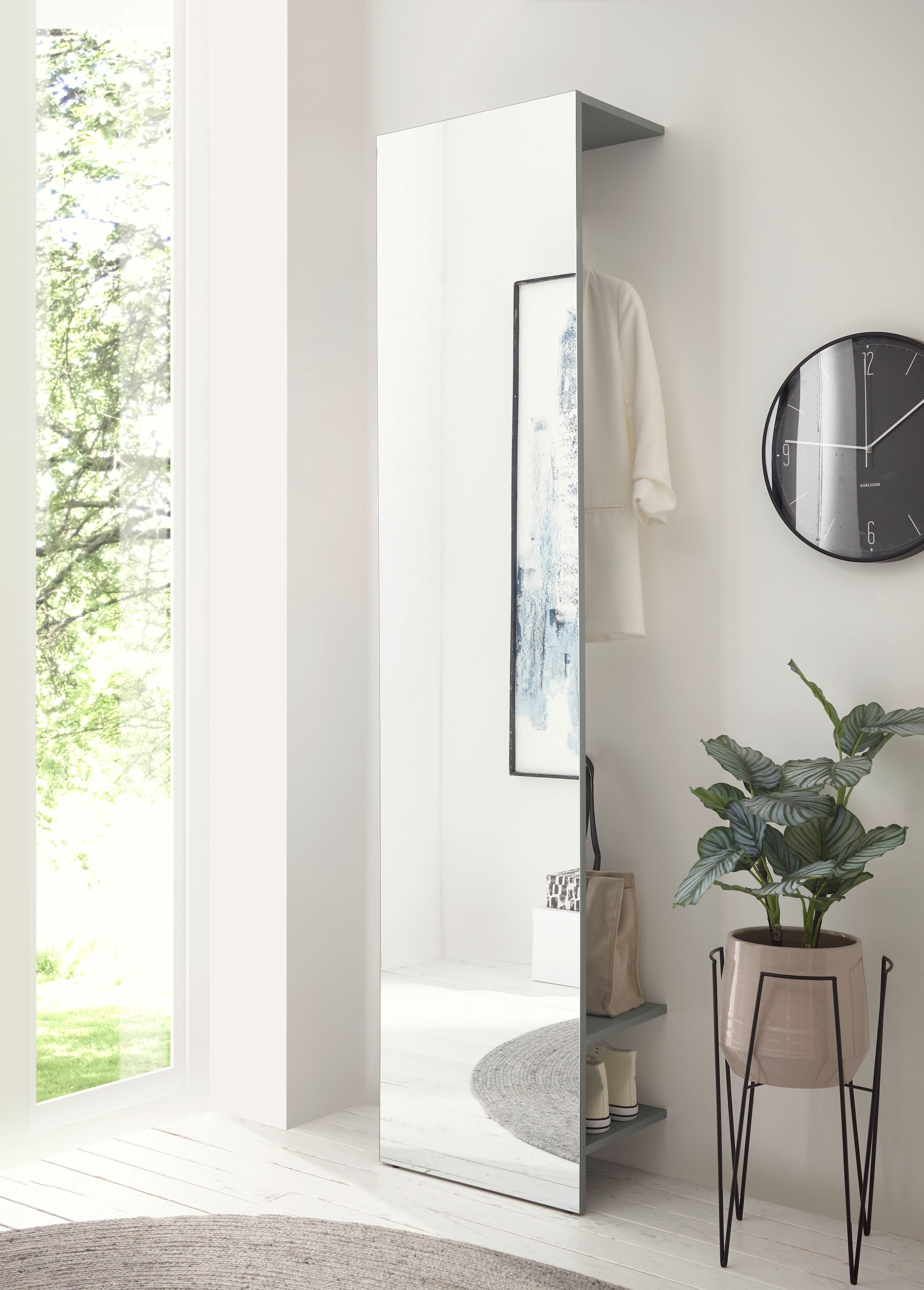 Home affaire Garderobenschrank »GiRON/CiTY, Schrank mit Spiegelfront, moderner Kleiderschrank« mit Kleiderstange, modernes Design, beidseitig geöffnet, 50 cm breit