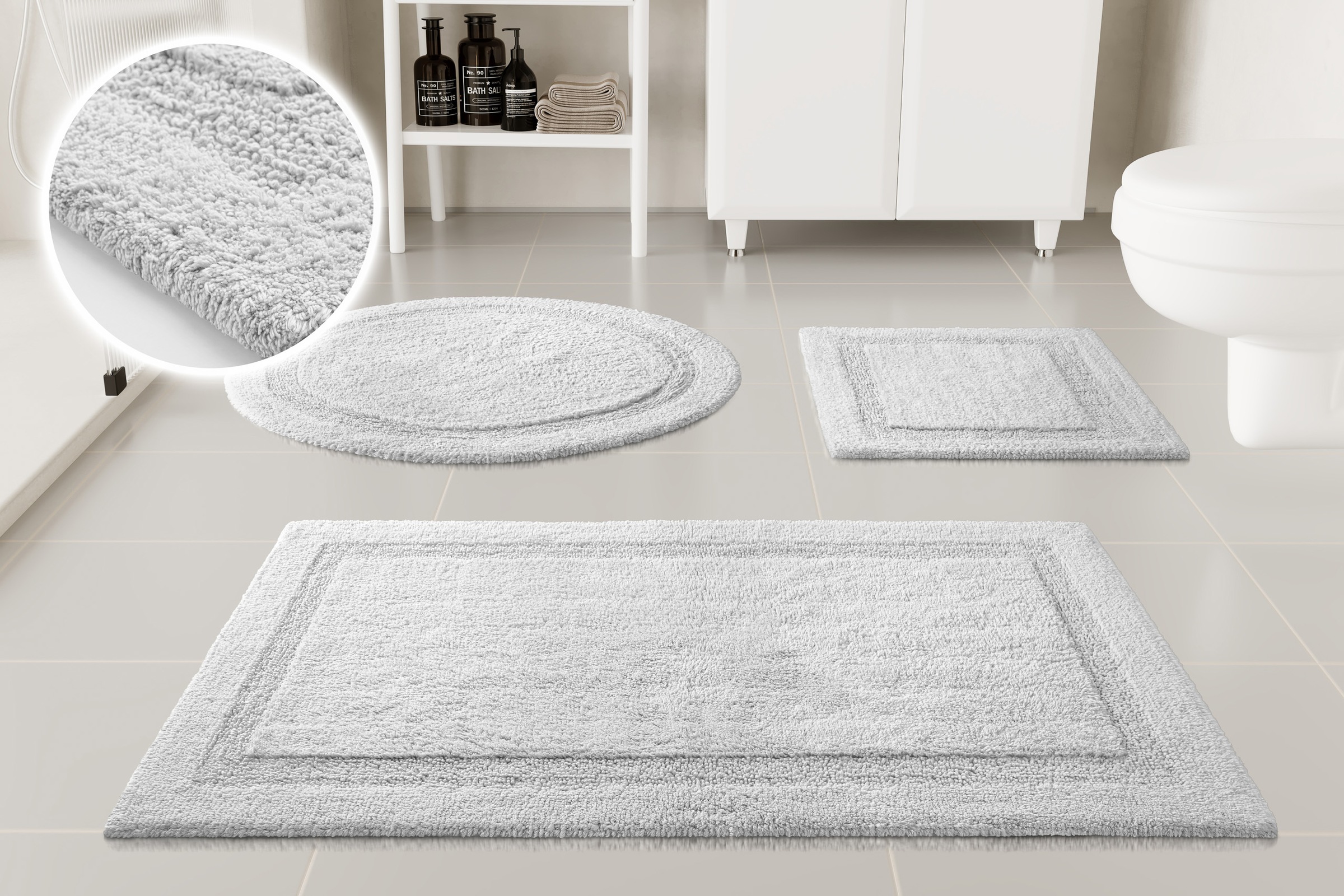 Image of GOODproduct Badematte "Meellor" Höhe 20 mm rutschhemmend beschichtet fussbodenheizungsgeeignet Badteppich, getuftet, modern, Uni, antirutsch, flauschig, Baumwolle