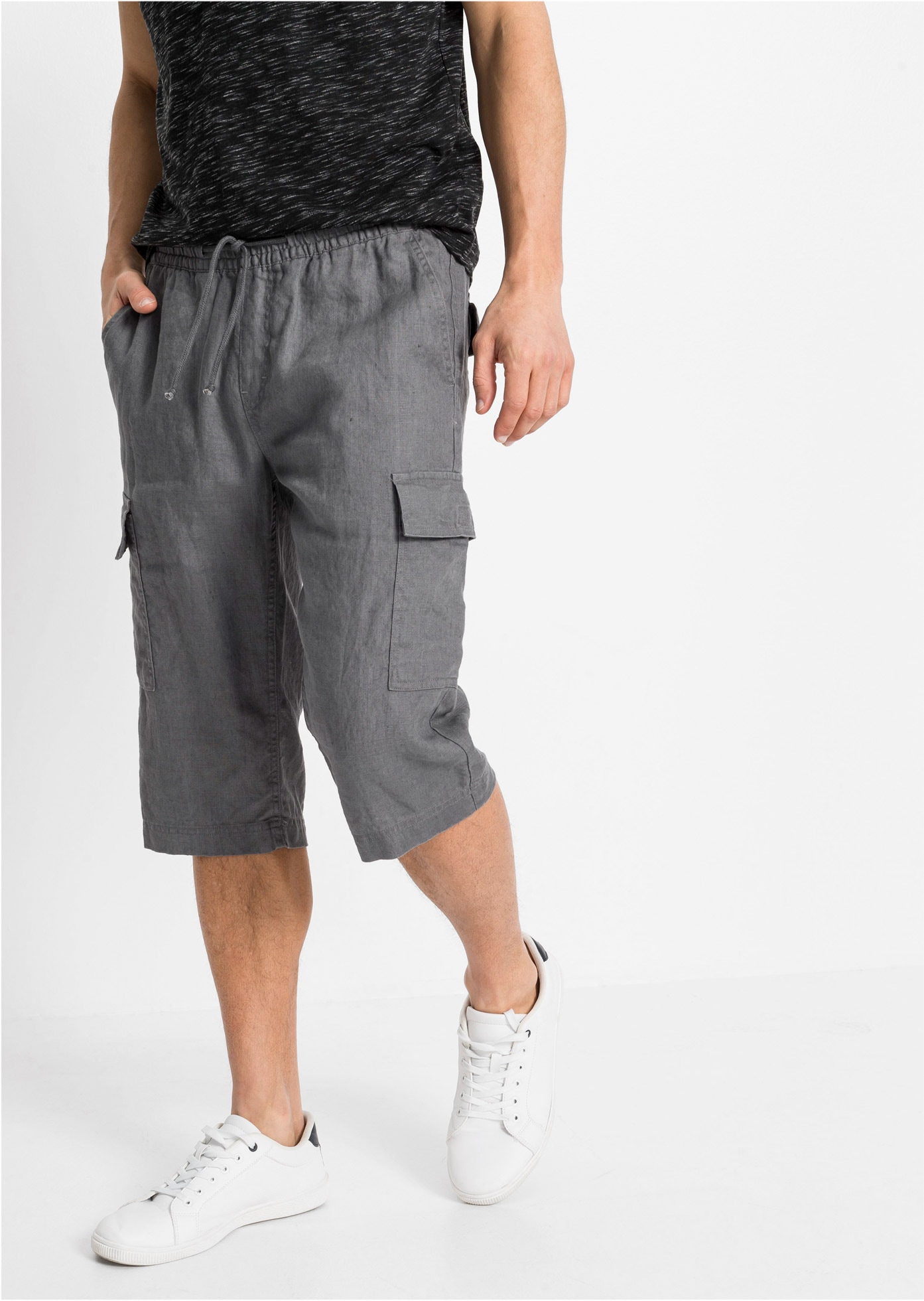 Image of bonprix Cargobermudas aus Leinen, Regular Fit, mit sechs Taschen, eleganter Stil