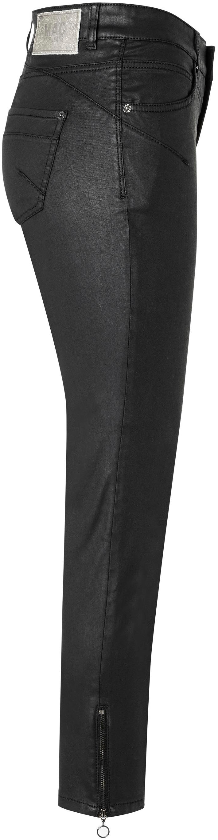 MAC Röhrenhose »RICH SLIM chic coating«, mit Reissverschluss-Detail am Bein
