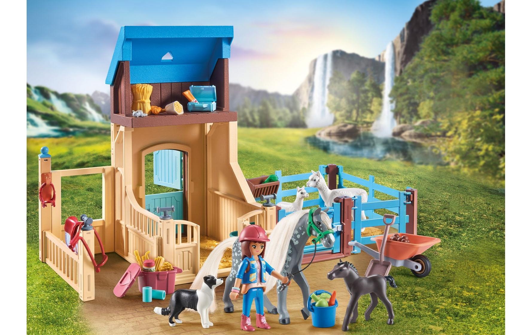 Playmobil® Spielbausteine »Horses of Waterfall Amelia & Whisper mit Pferdebox 71353«, (117 St.)