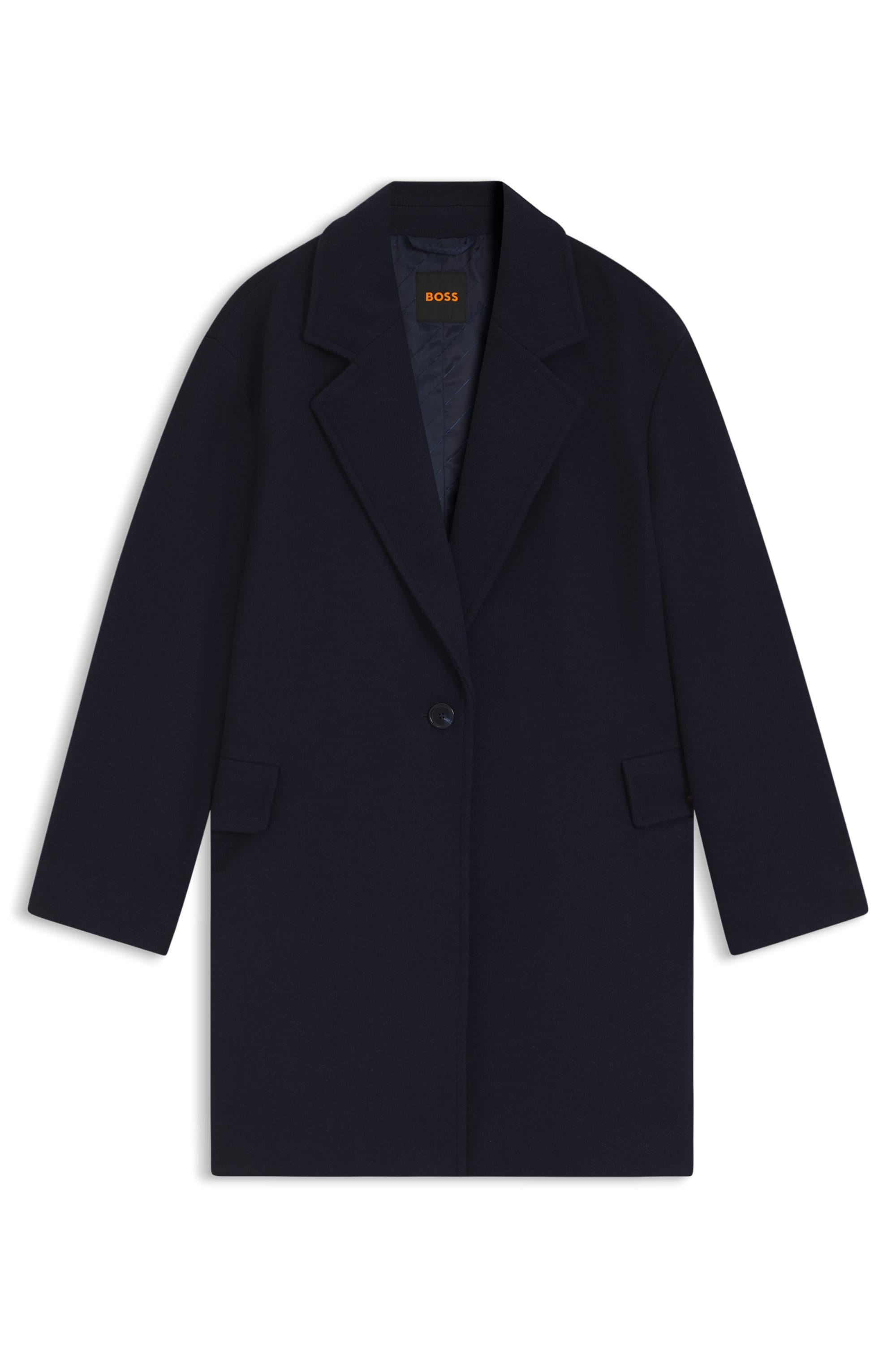 Image of BOSS ORANGE Kurzmantel "Calesara Premium Damenmode" in gerader Passform, Woll-Anteil