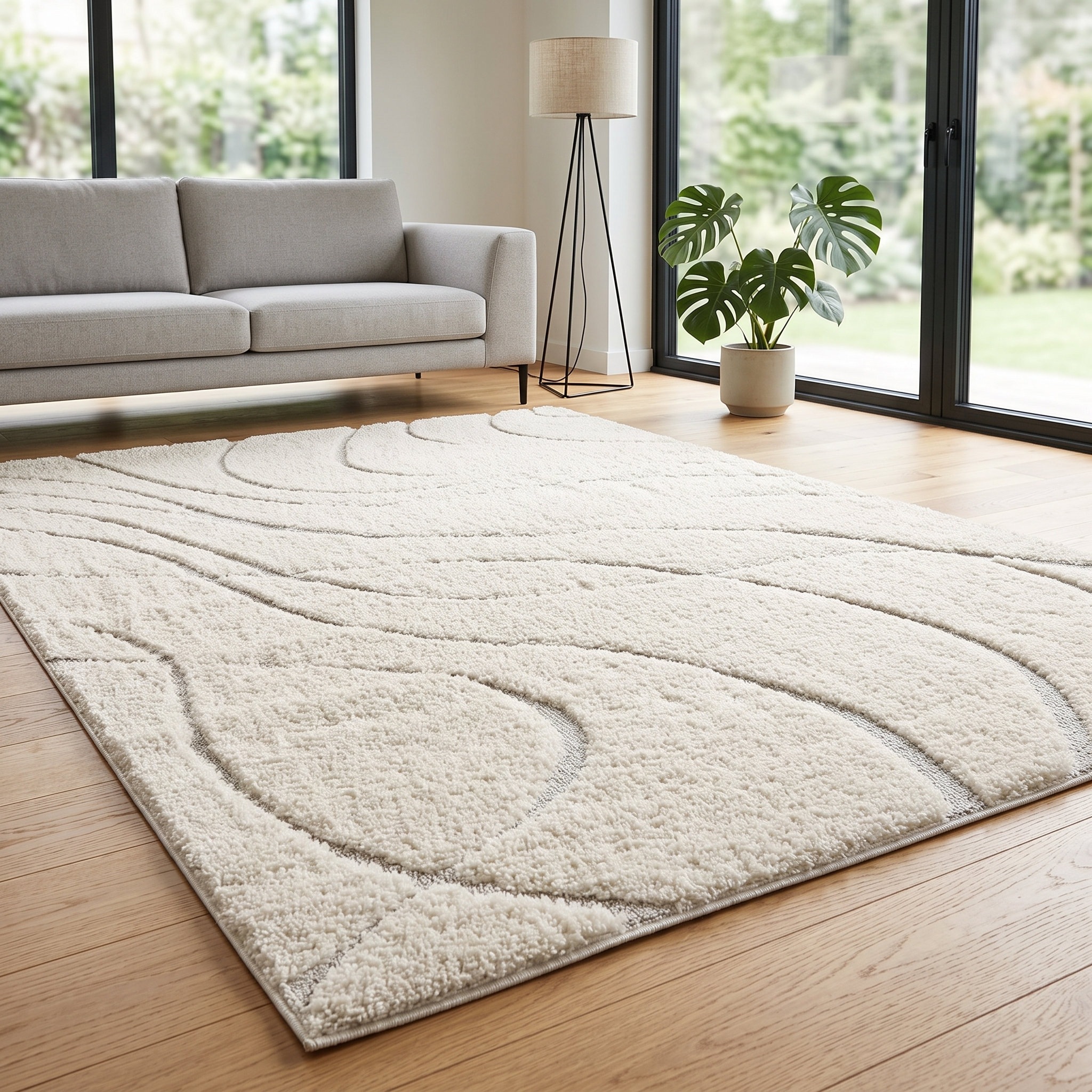 GOODproduct Teppich »Lavia, Wellenmuster, Hoch-Tief« rechteckig 20 mm Höhe Linienmuster, modernes Design, 3D Optik, Designteppich, Wohnzimmer