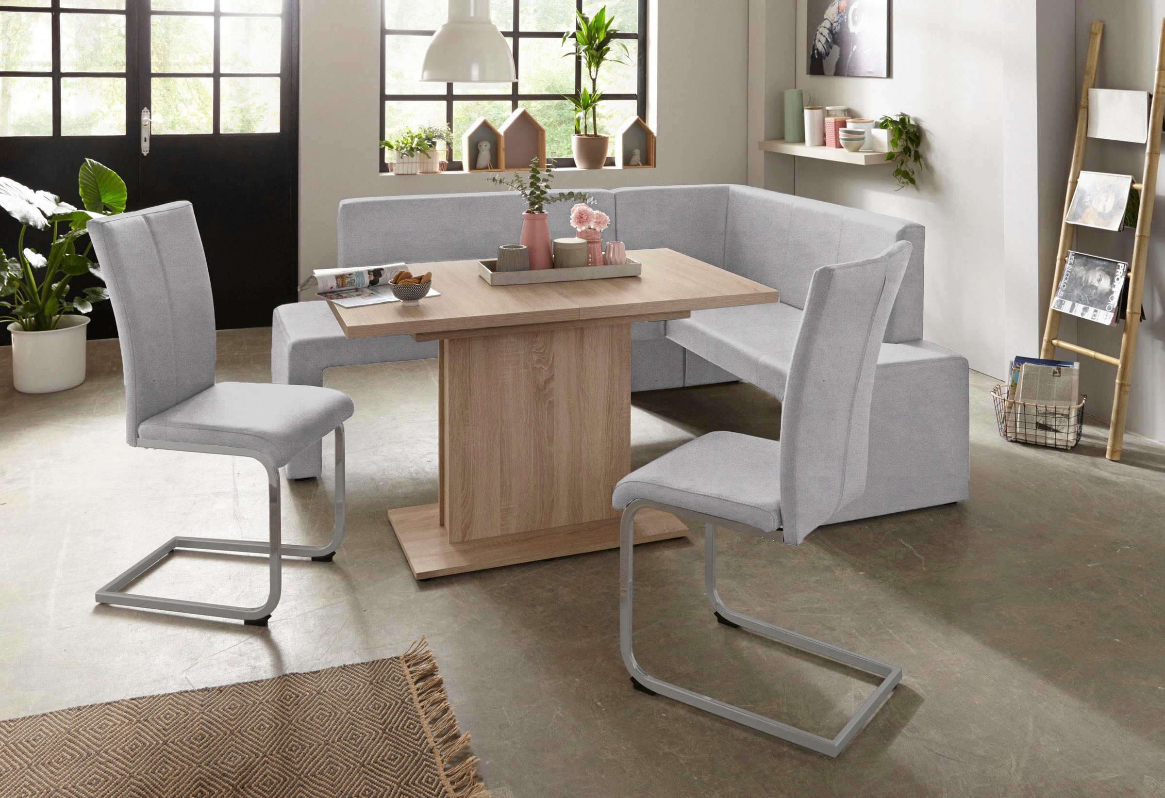 Home affaire Freischwinger »Alex«, (Set), 2 St., Microfaser 2, Stuhl belastbar bis 120 Kg, Gestell im Chrom-Look