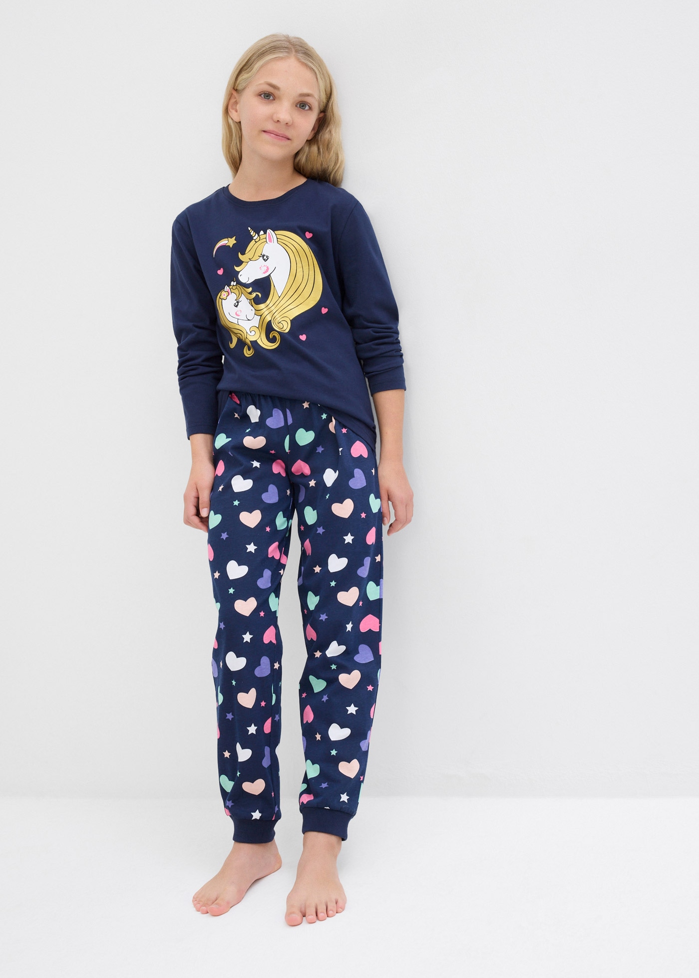 Image of bonprix Pyjama Set, 2 bequeme Passform, aus Baumwolle, mit coolem Motiv