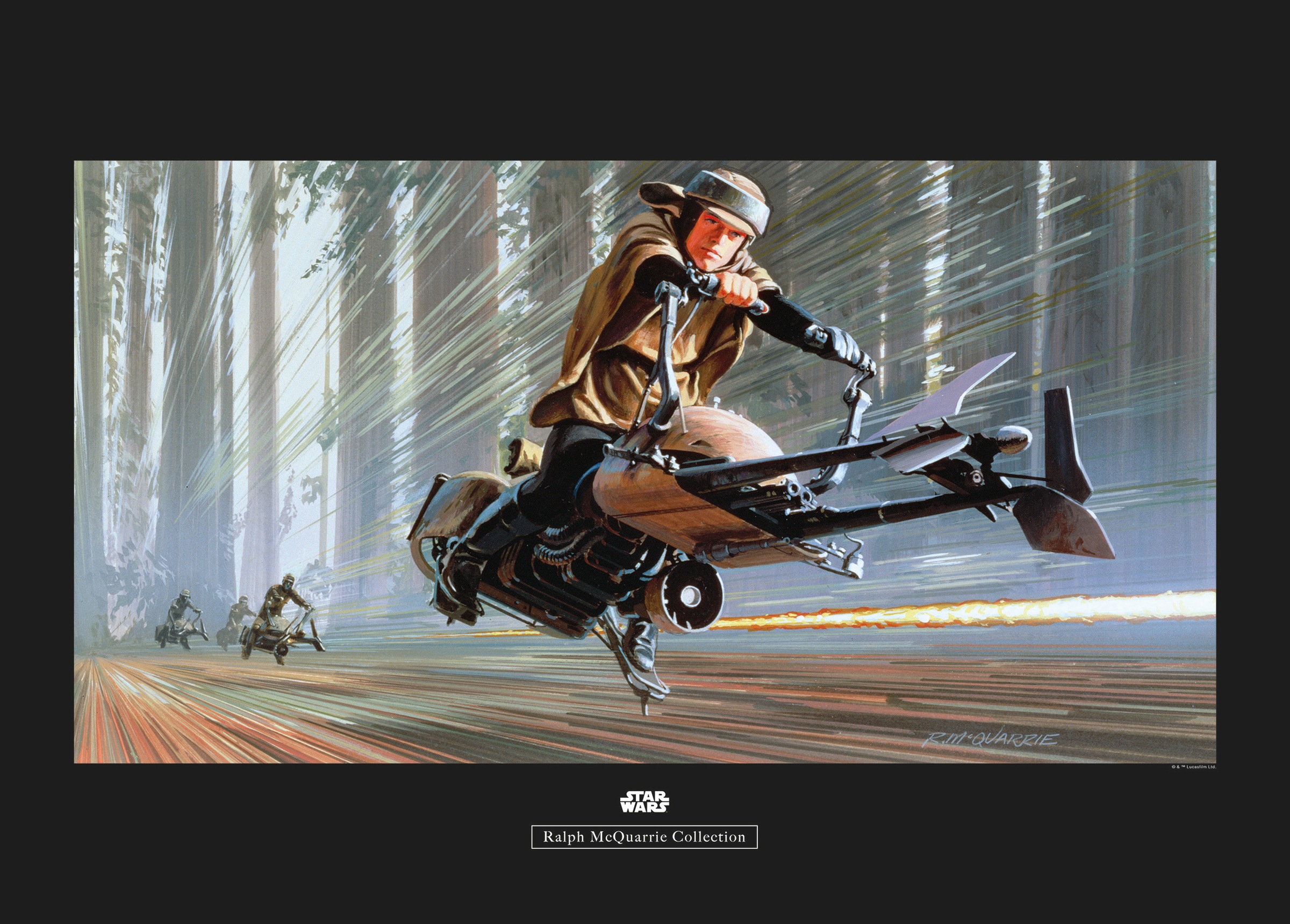 Image of Komar Bild "Star Wars Classic RMQ Endor Speeder" Star Wars 1 Stk. tlg. Wandbild zur Dekoration im Kinderzimmer - ohne Rahmen