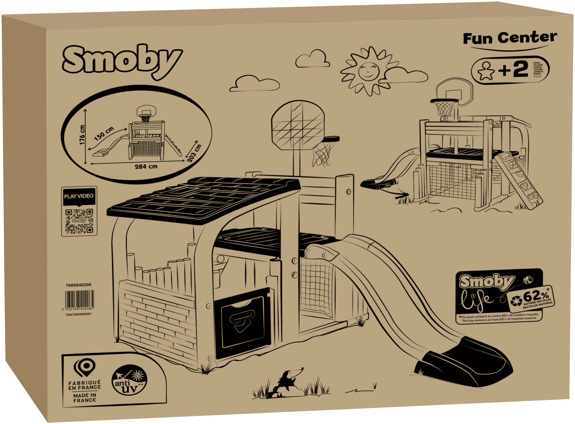 Smoby Structure d'escalade »Smoby Life, Klettergerüst Fun Center« Rutsche mit Wasseranschluss; Made in Europe