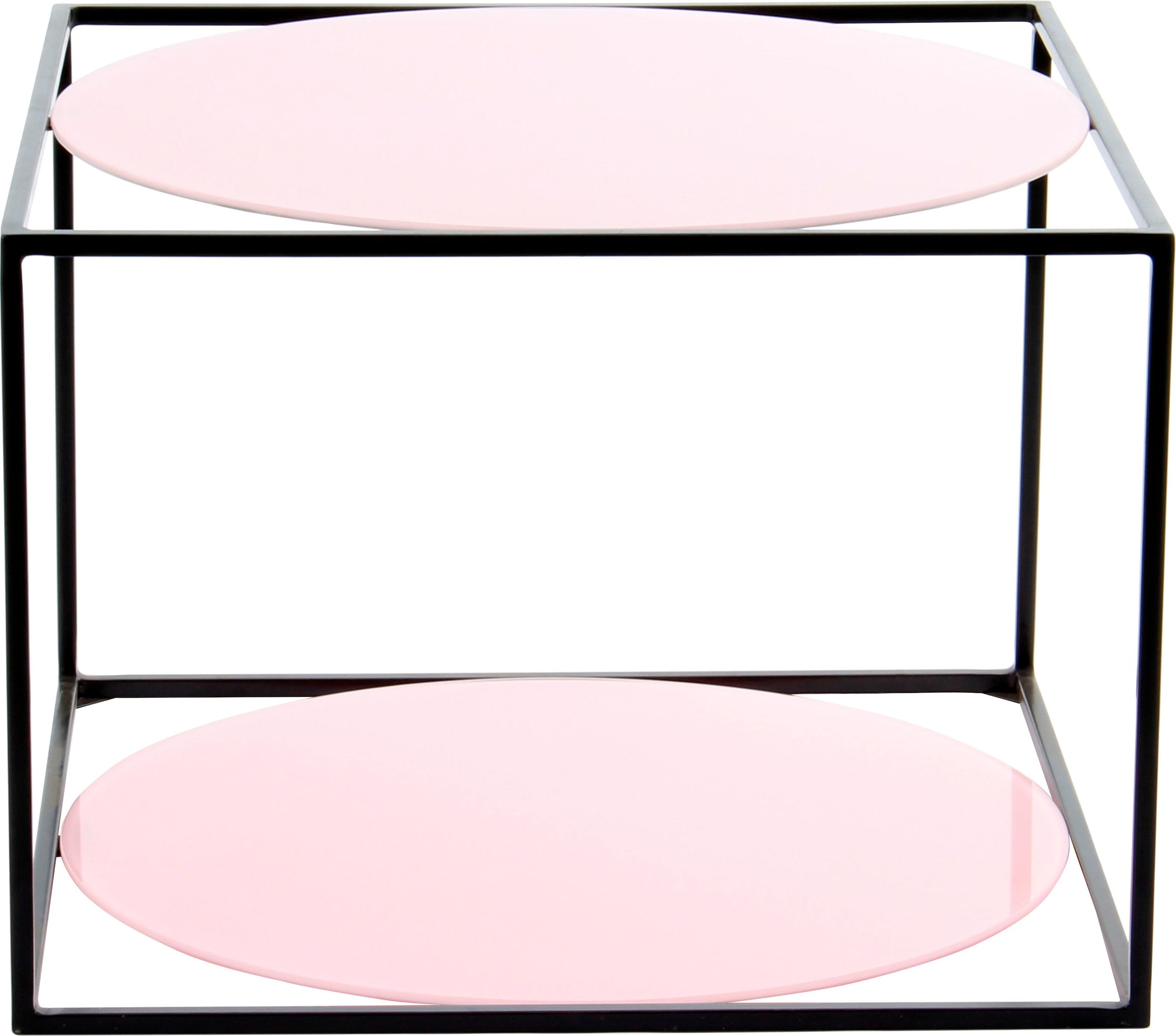 Kayoom Beistelltisch »Cody«, moderne Kubusform mit runden Ablageflächen aus Glas