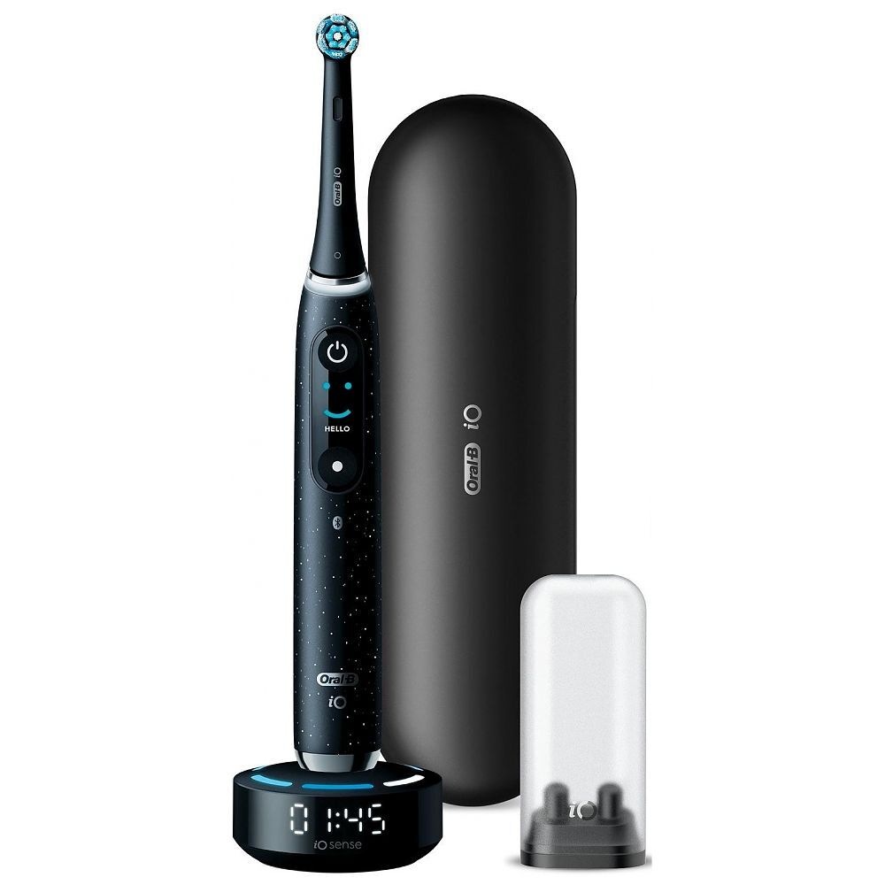 Oral-B Elektrische Zahnbürste »iO 10« 5 Stk. Aufsteckbürsten Magnet-Technologie, iOsense, 7 Putzmodi, Farbdisplay & Lade-Reiseetui