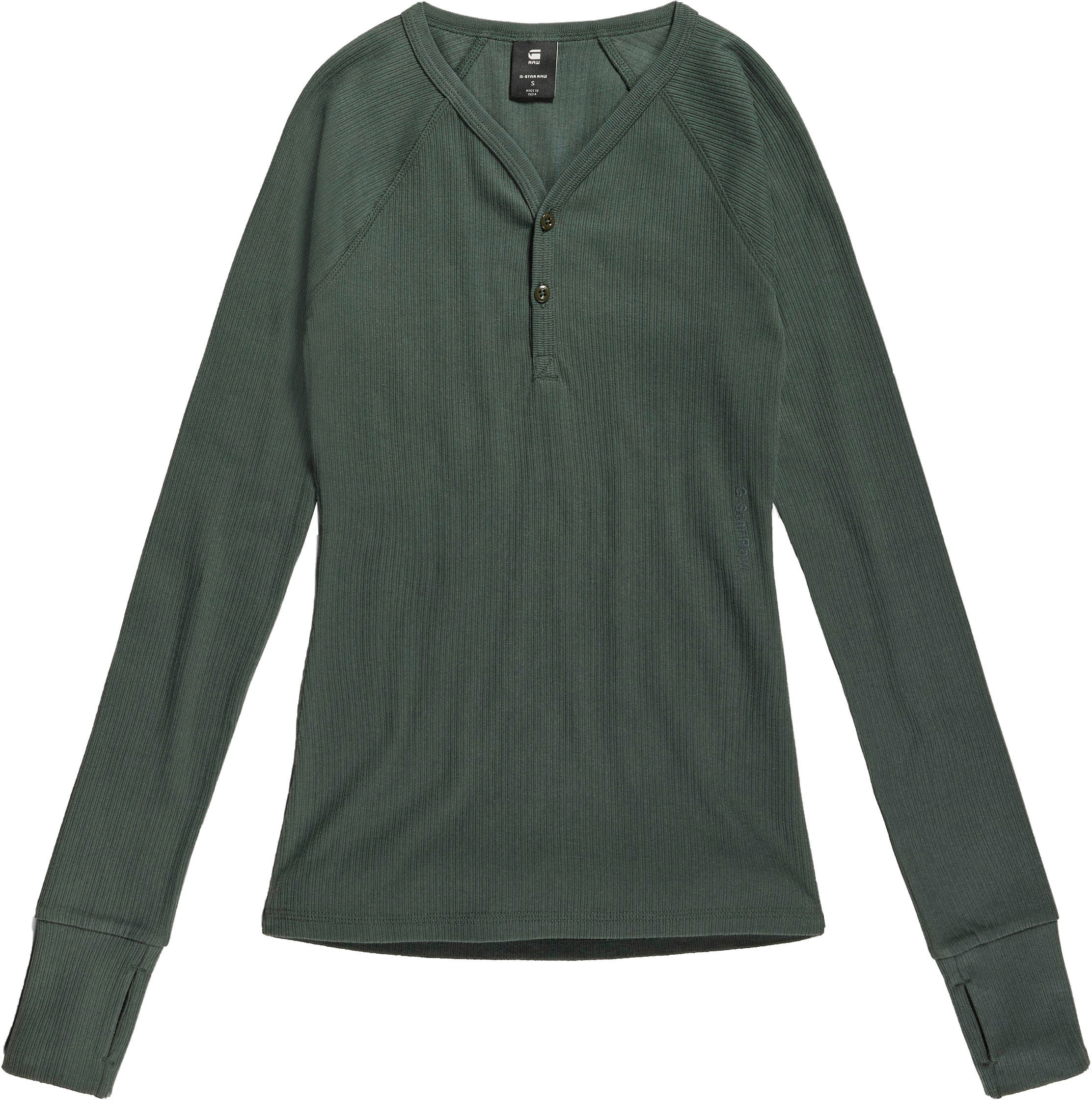 G-Star RAW Langarmshirt »Slim rib henley l\s«