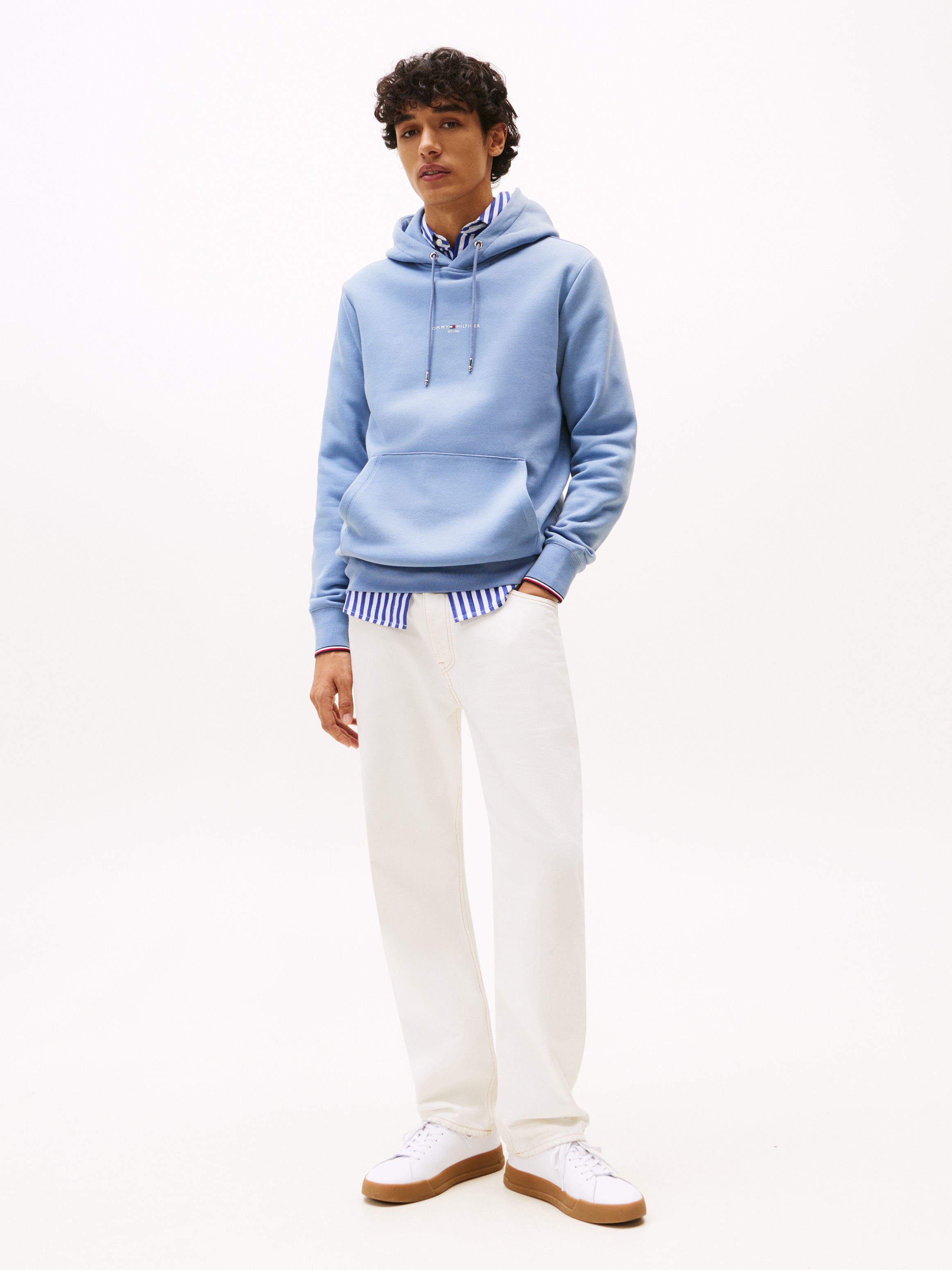 Tommy Hilfiger Hoodie »TOMMY LOGO TIPPED HOODY«, Tommy-Tape innen am Ausschnitt, Flag-Stickerei am Ärmel