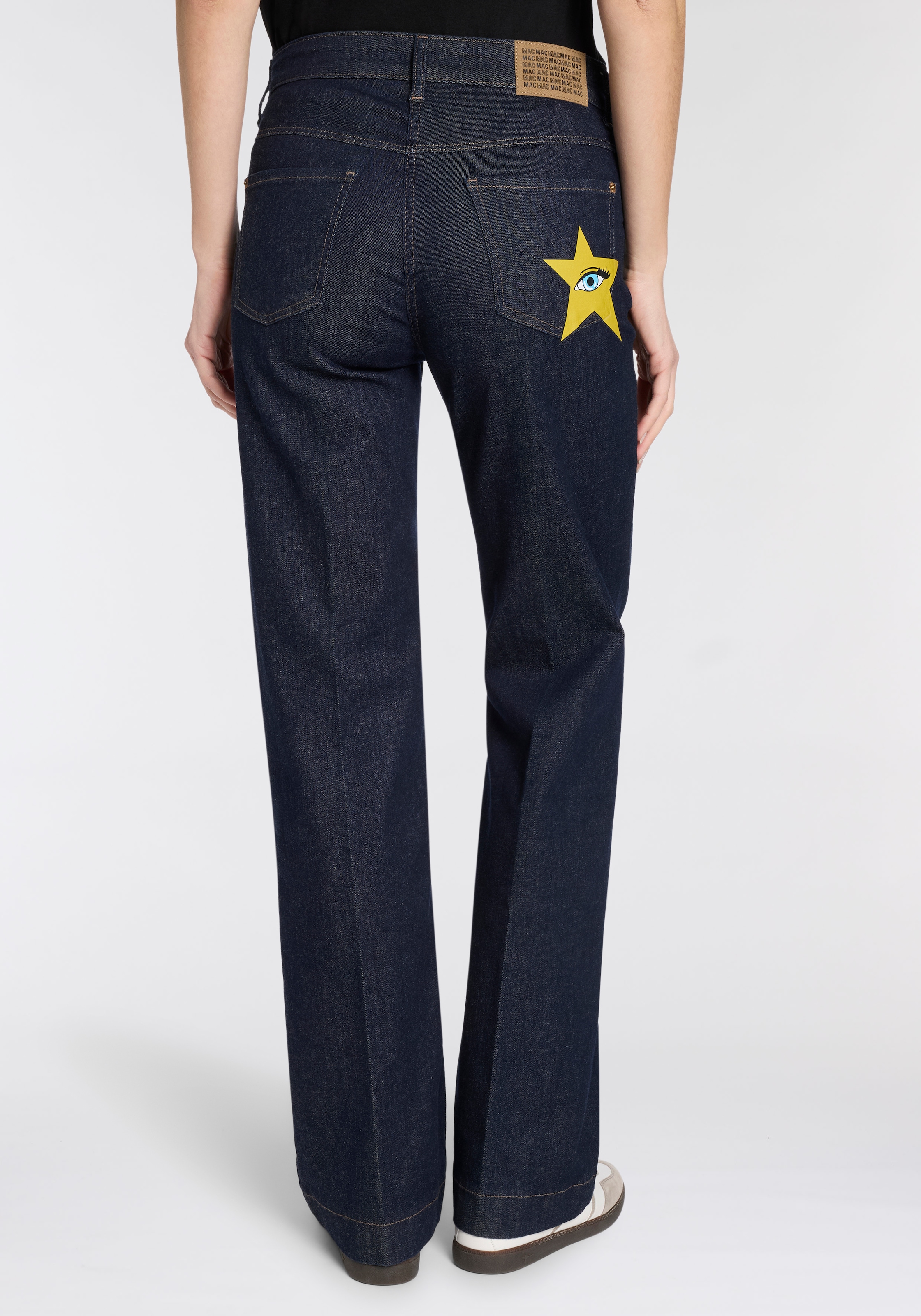 MAC Jeans à 5 poches »WIDE star« mit Aufdruck "Star" auf der Gesässtasche, weites Bein