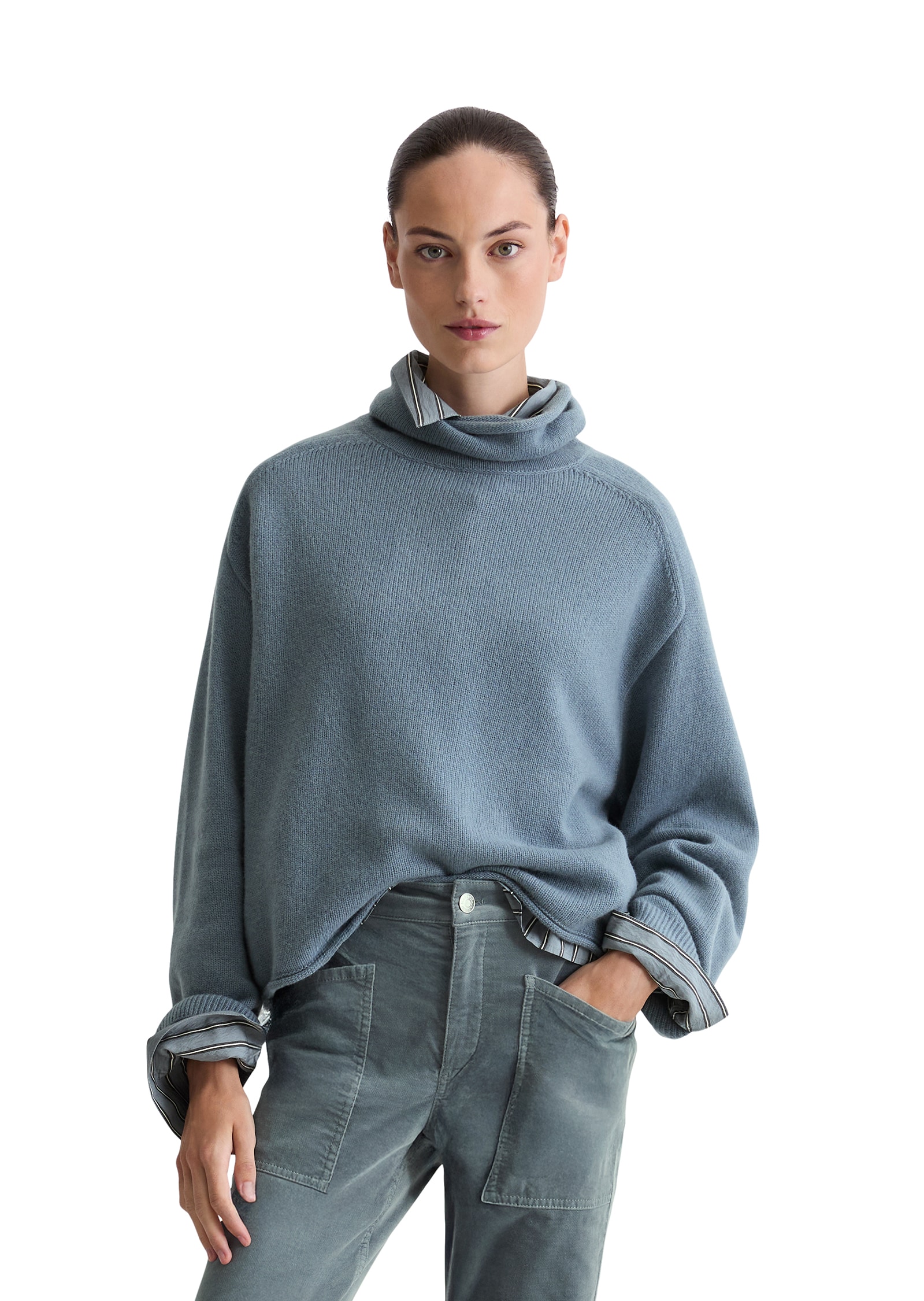 Image of Marc OPolo Strickpullover lockere Passform, Rollkragen, Wollmischung