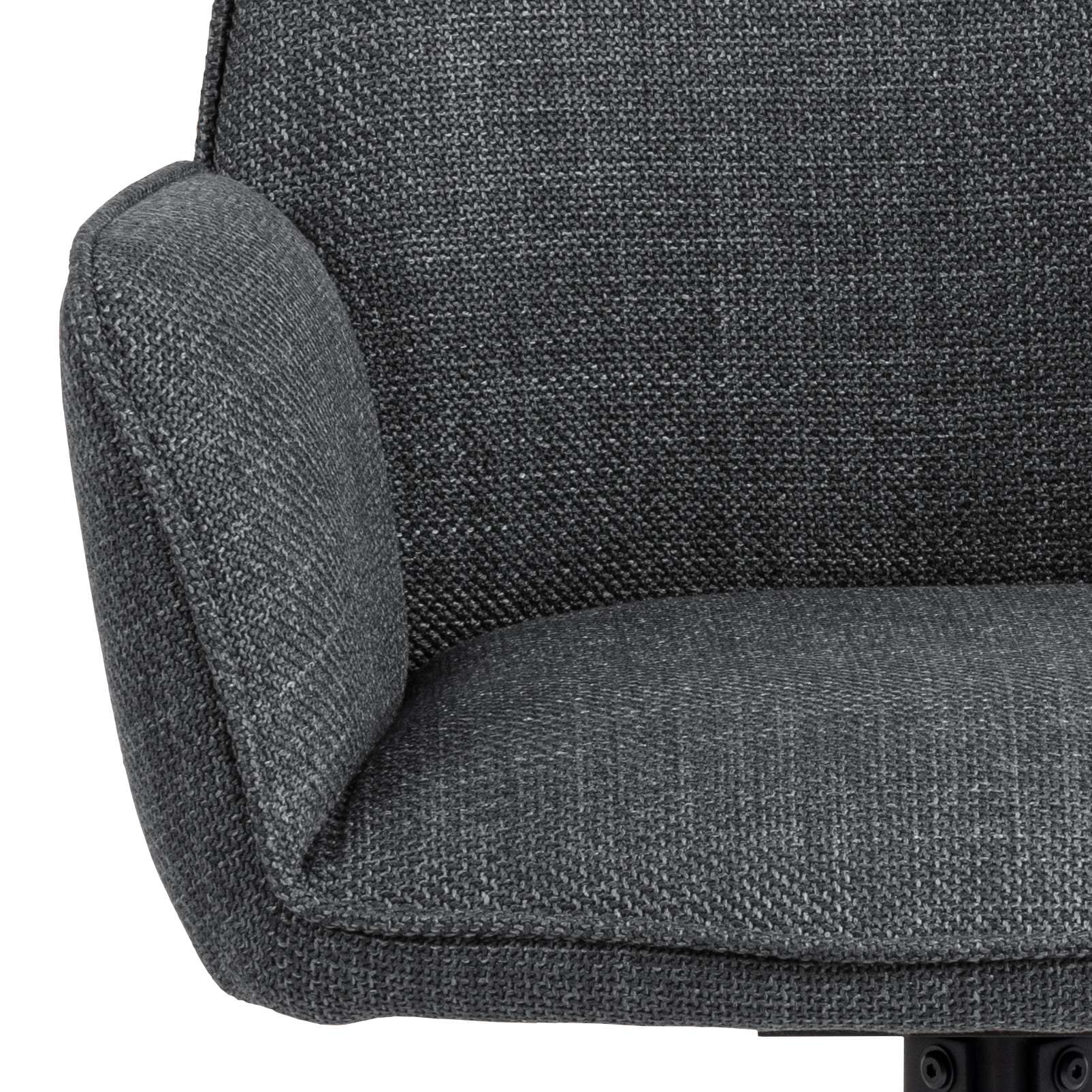 ACTONA GROUP Chaise de salle à manger »Glenda 2er-Set, 360° drehbar, mit Armlehnen, in mehreren Farben« () rembourré, avec accoudoir, pieds en acier noir, pivotant, lot de 2