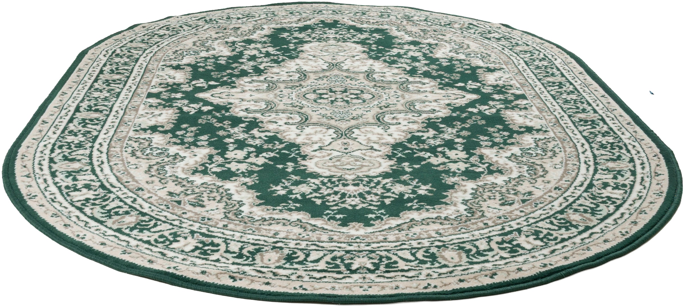my home Teppich »Oriental, Made in Belgium«, oval, 7 mm Höhe, Orient-Optik, mit Bordüre, Kurzflor, pflegeleicht, elegant