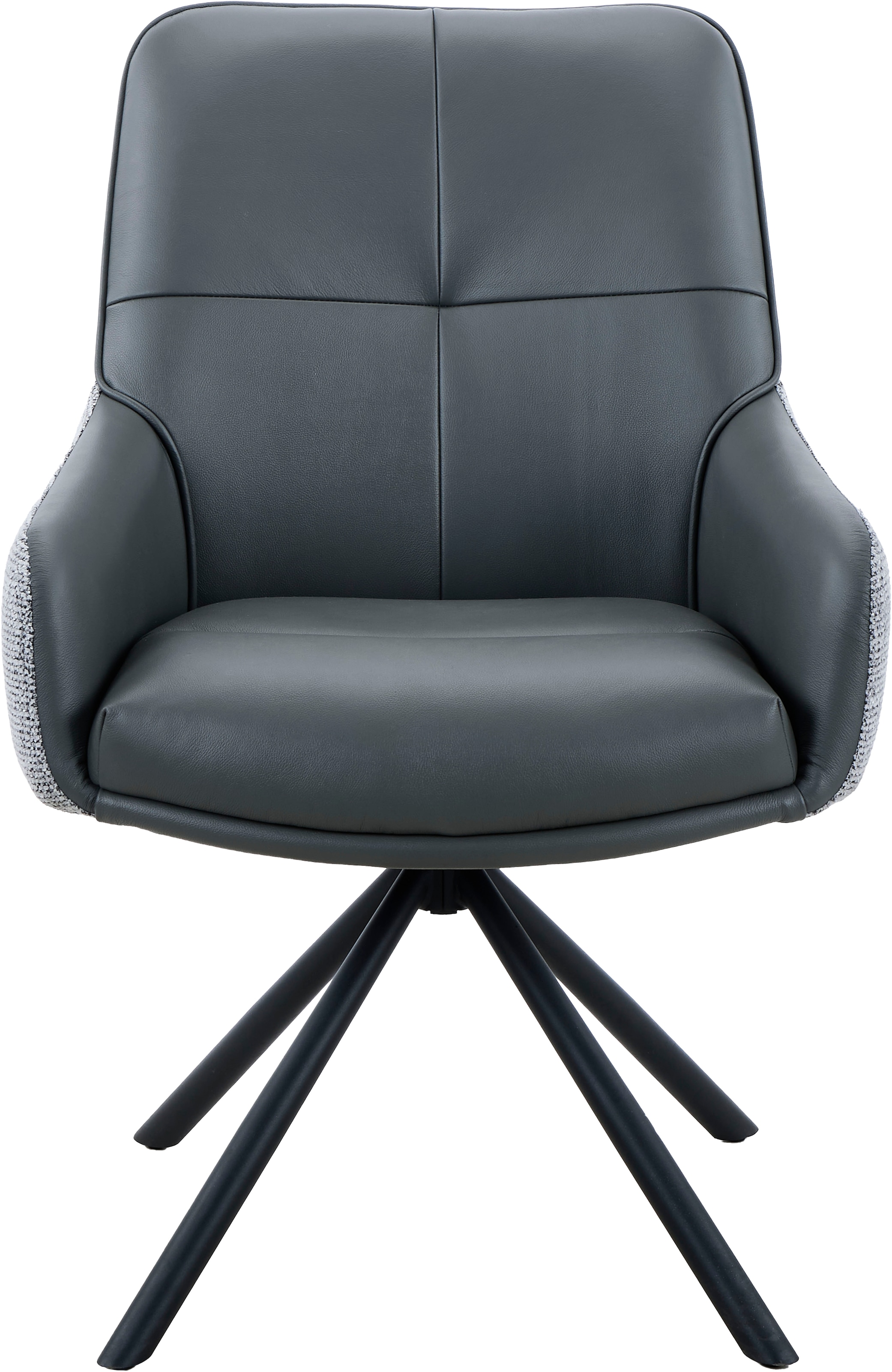 HELA Chaise avec accoudoirs »FARO« () 1 cuis360° drehbar, Materialkombi, Echtleder, Armlehnen