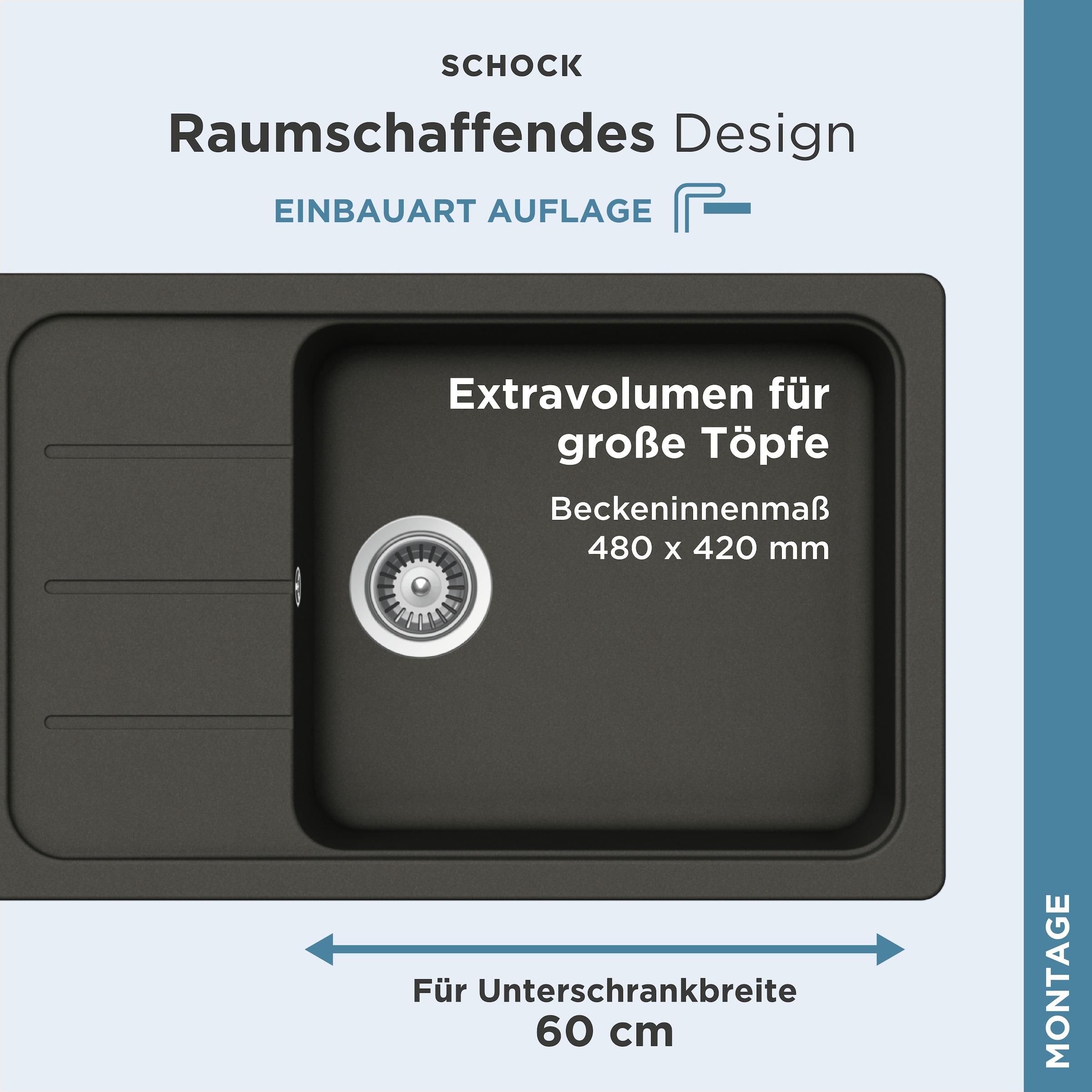 Schock Granitspüle »Formhaus D-100LS«, für kleine Küchen