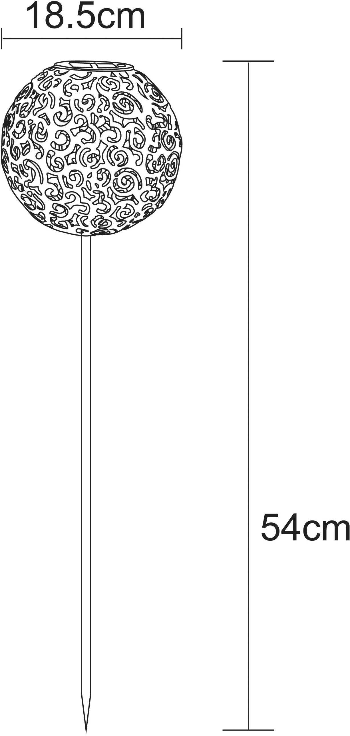GLOBO LIGHTING Lampe solaire à LED »SOLAR« Module LED 1 cuis blanc chaud lampe solaire pour jardin, superbe effet lumineux, boule solaire avec piquet