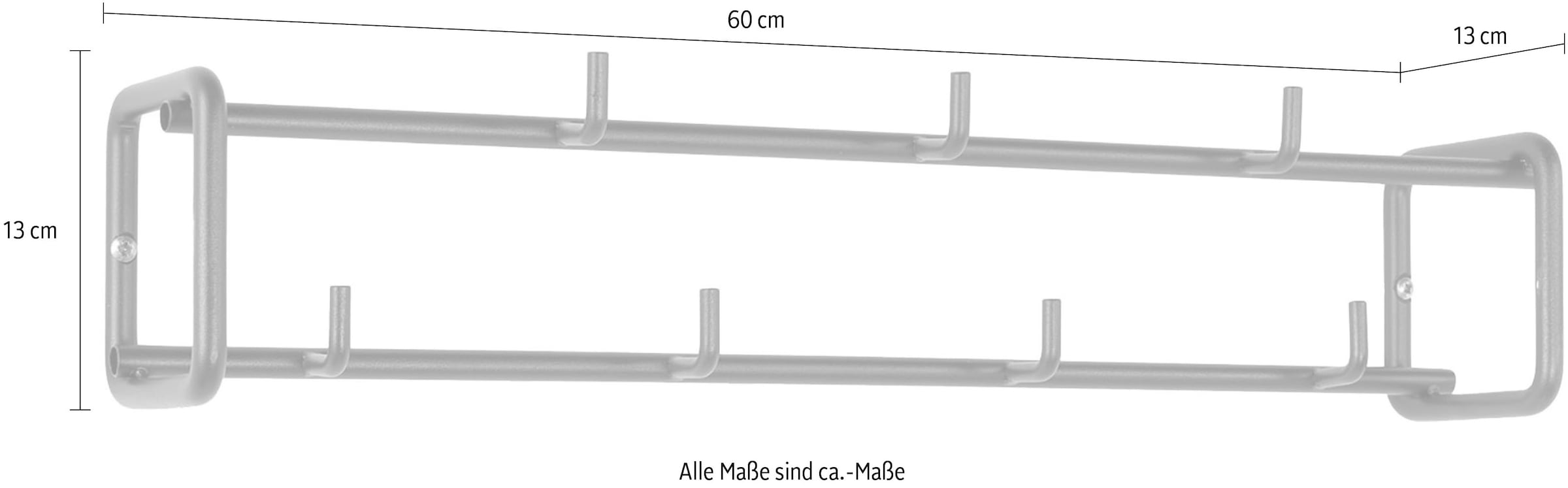 Spinder Design Barre de penderie »CLINT 1« porte-manteau mural mince et minimaliste en acier avec 8 crochets
