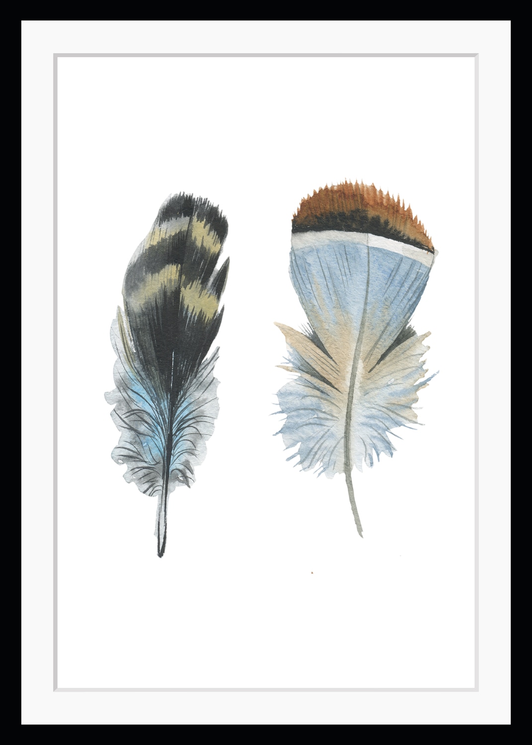Image of queence Bild "Dorothy" Federn Kunst HD Premium Poster-Druck inkl. Holzrahmen