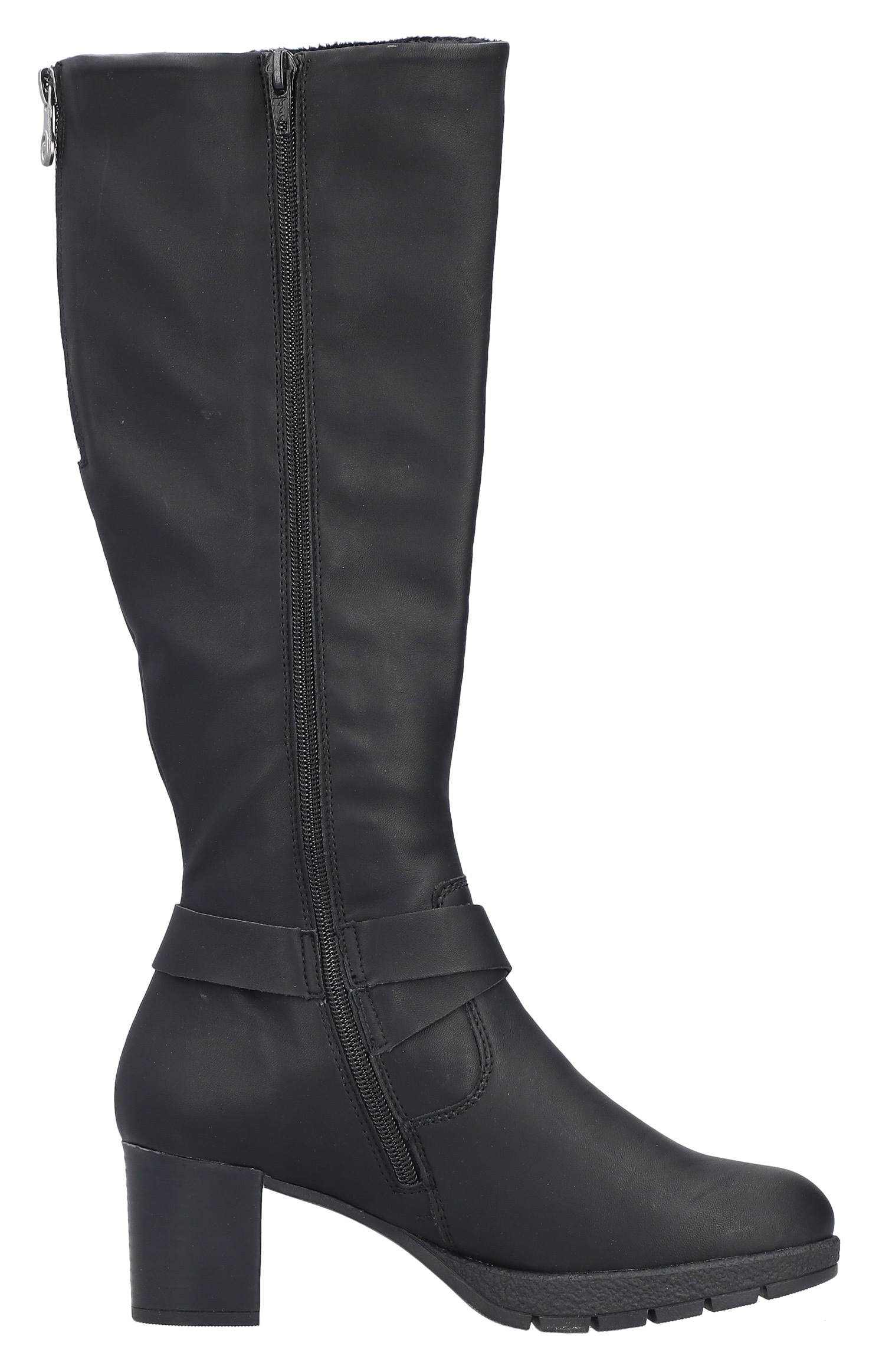Rieker Stiefel  Langschaftstiefel, Blockabsatz,mit Reissverschluss hinten-schmale Form