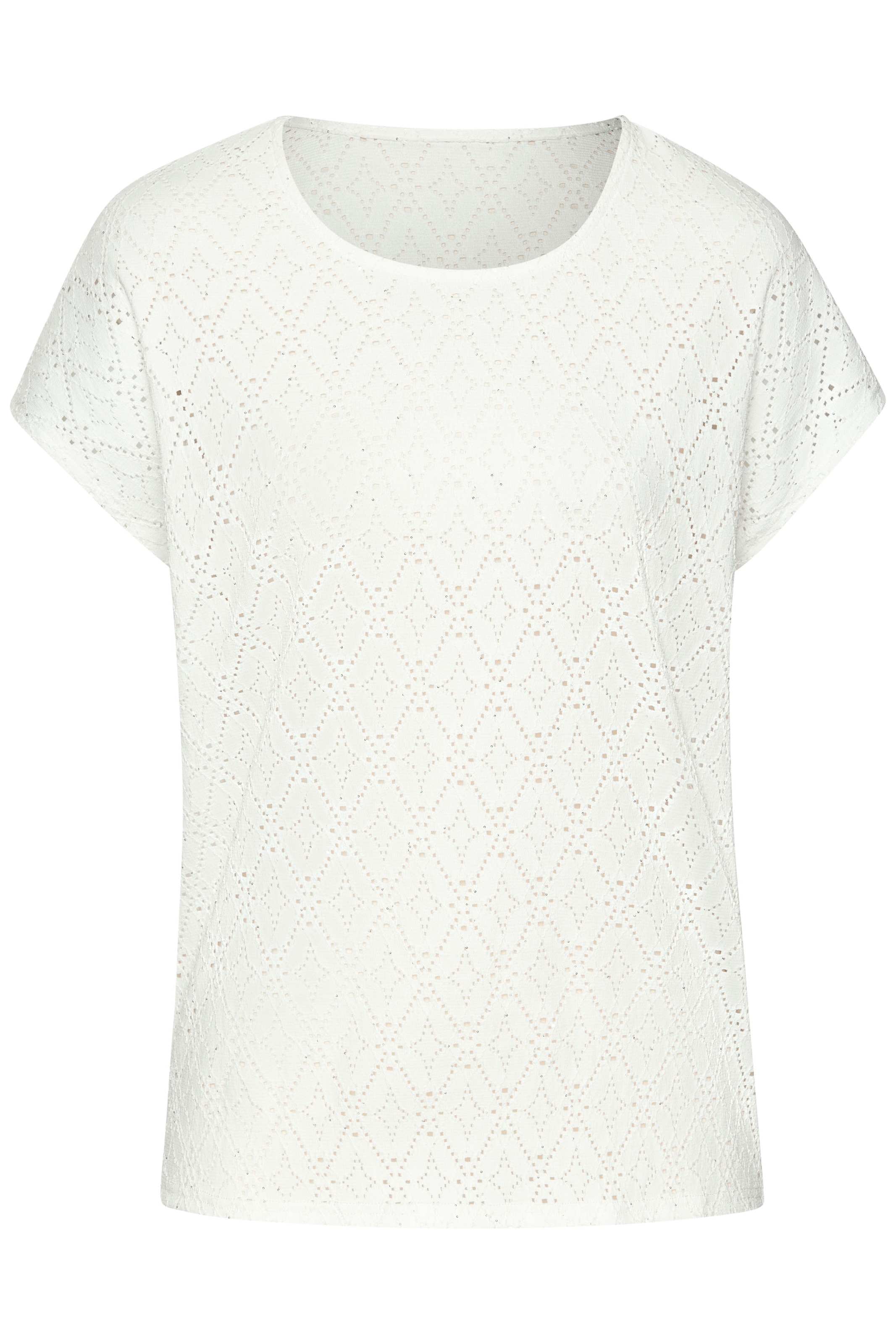 LASCANA Rundhalsshirt »mit funkelnden Pailetten« aus hochwertiger Ajour-Qualität