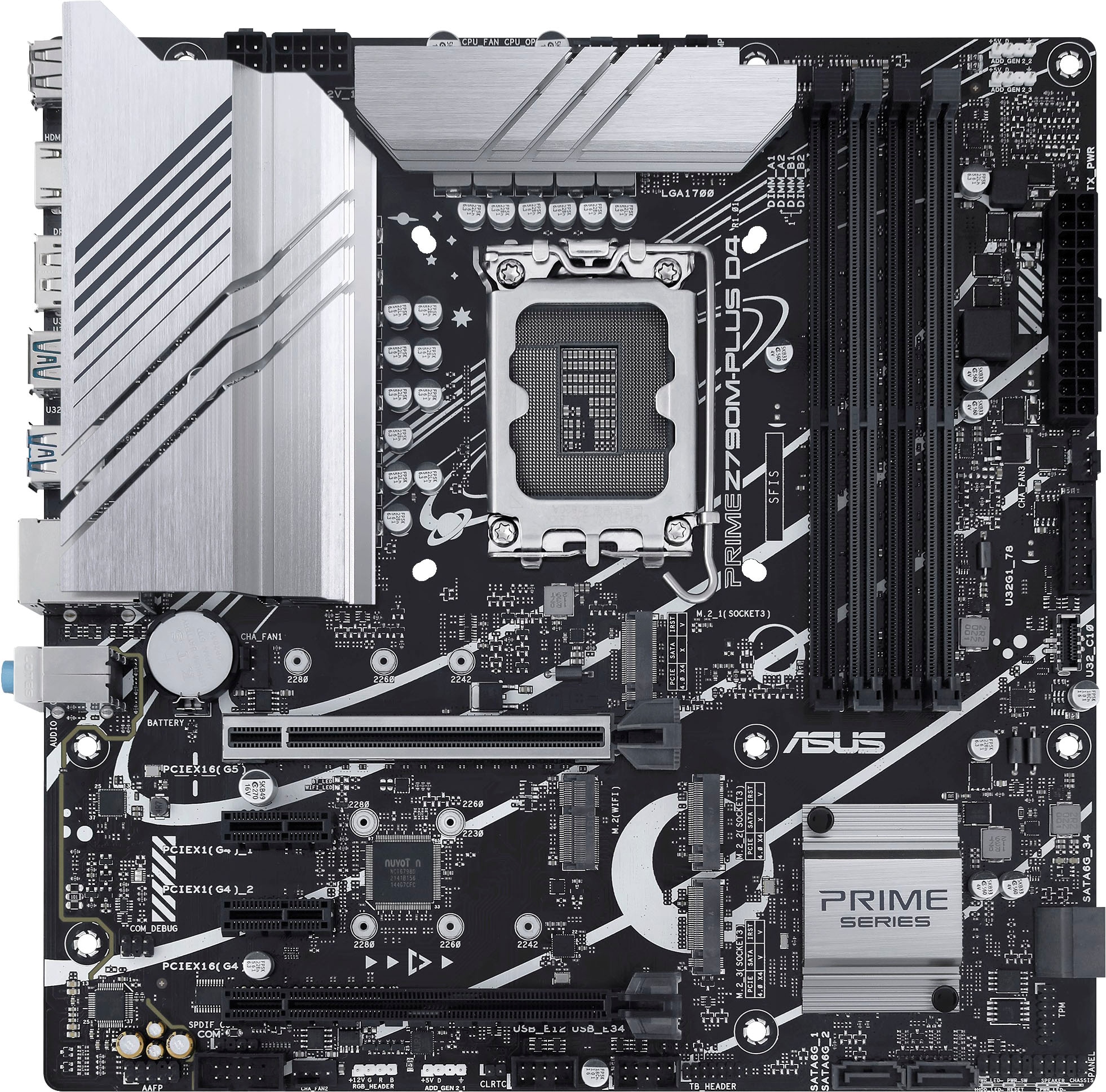 Asus Mainboard »PRIME Z790M-PLUS D4«, Intel LGA 1700 (mATX, PCIe 5.0, DDR4 Speicher, 3x M.2, Aura Sync