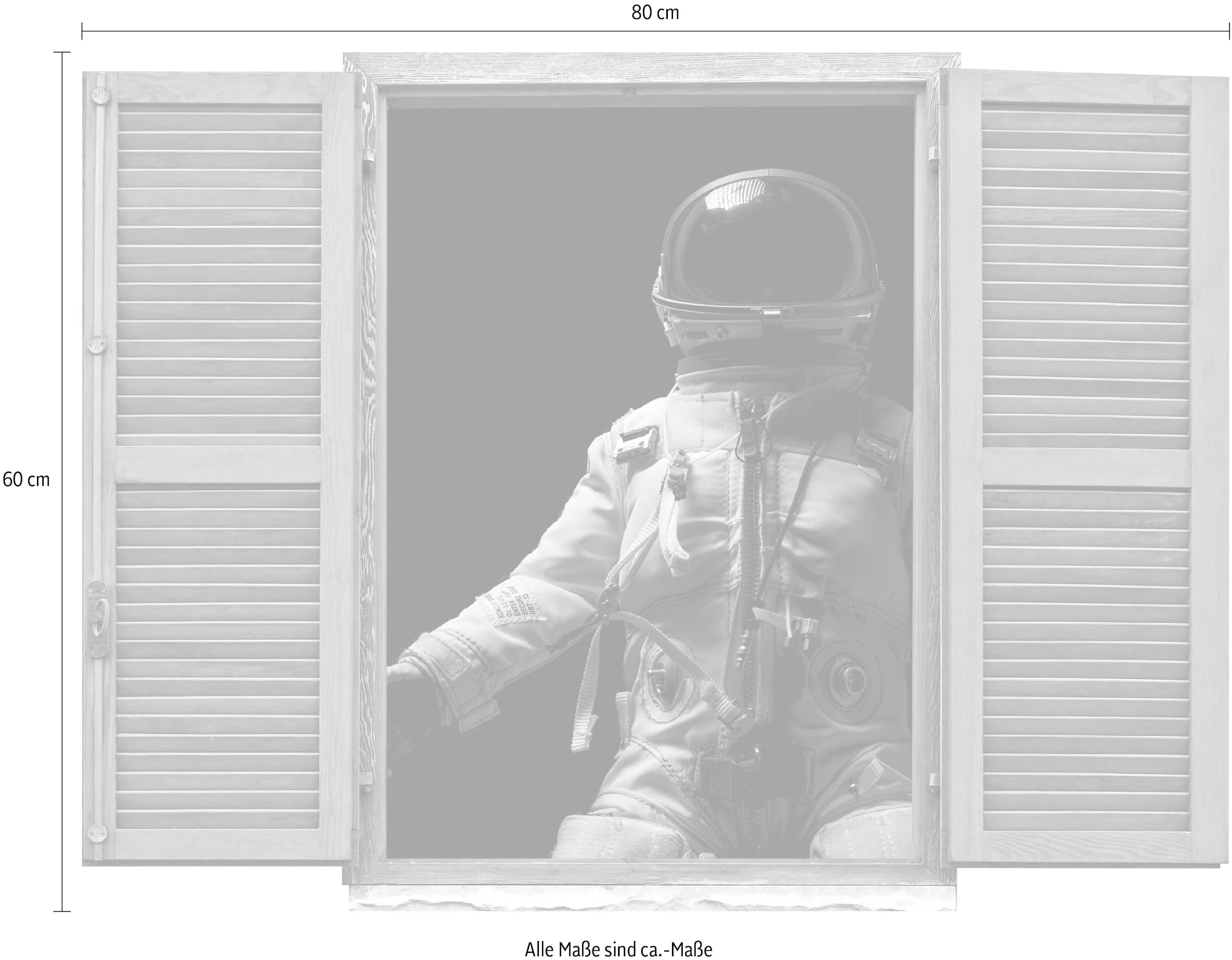 queence Wandtattoo »Astronaut« Wandsticker, Wandbild, selbstklebend, 3D, Fenster