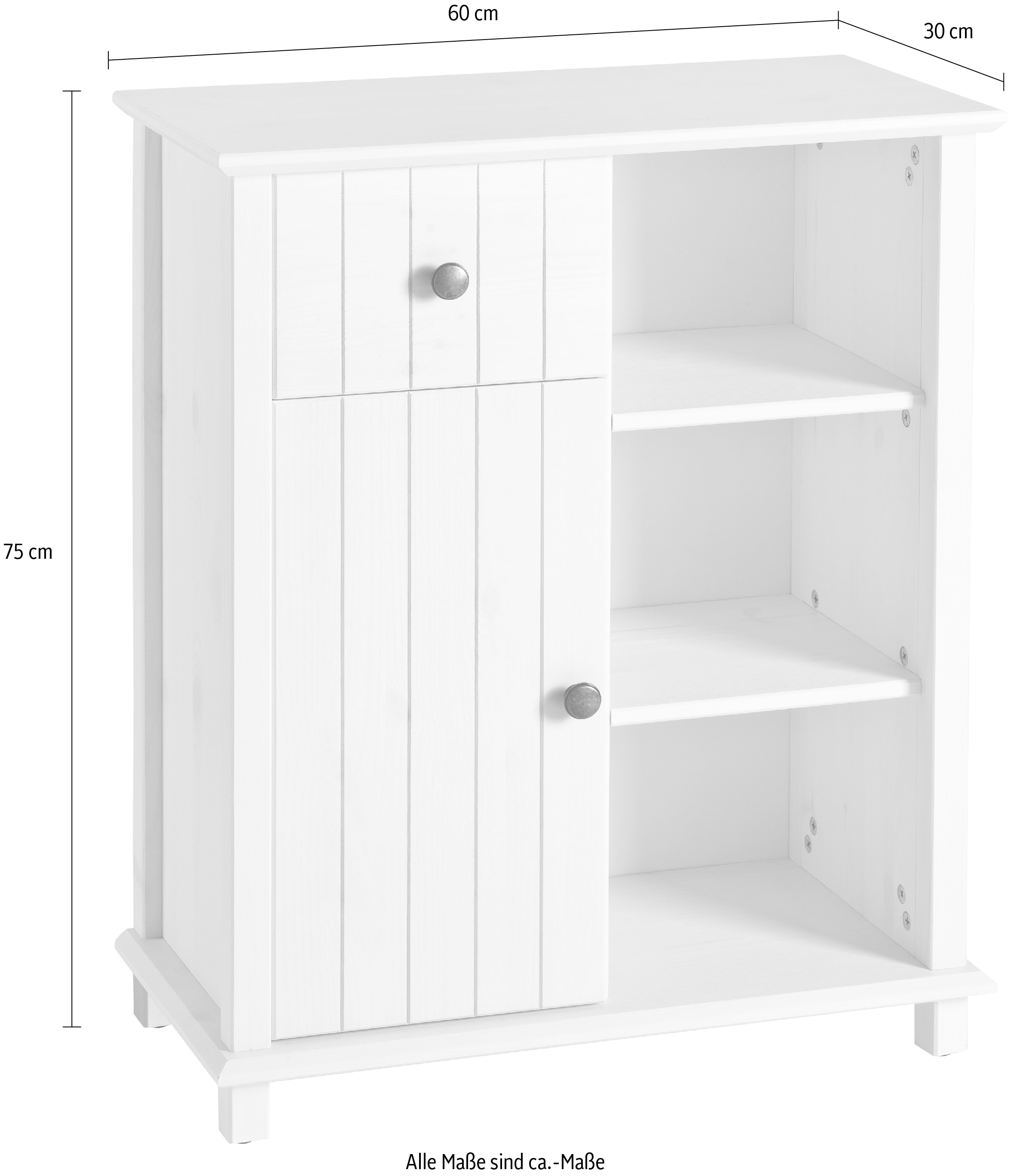 Home affaire Badkommode »Vili«, Badezimmerschrank, Unterschrank, Breite 60 cm, aus Massivholz