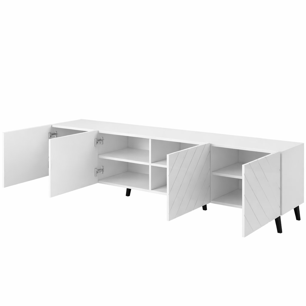 GOODproduct Lowboard »HOLLY 2.0, TV-Board, TV-Kommode, TV-Schrank, TV-Unterschrank, TV-Möbel« Modernes lackiertes Hochglanz TV-Board, grifflos, Breite 200 cm