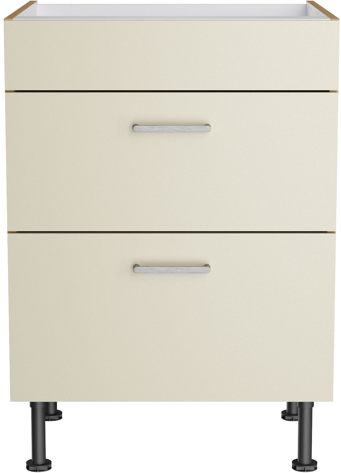KOCHSTATION Armoire d'encastrement pour table de cuisson »KS-Lucy« Breite 60 cm, mit 2 Auszügen, Soft-Close, höhenverstellbare Füsse