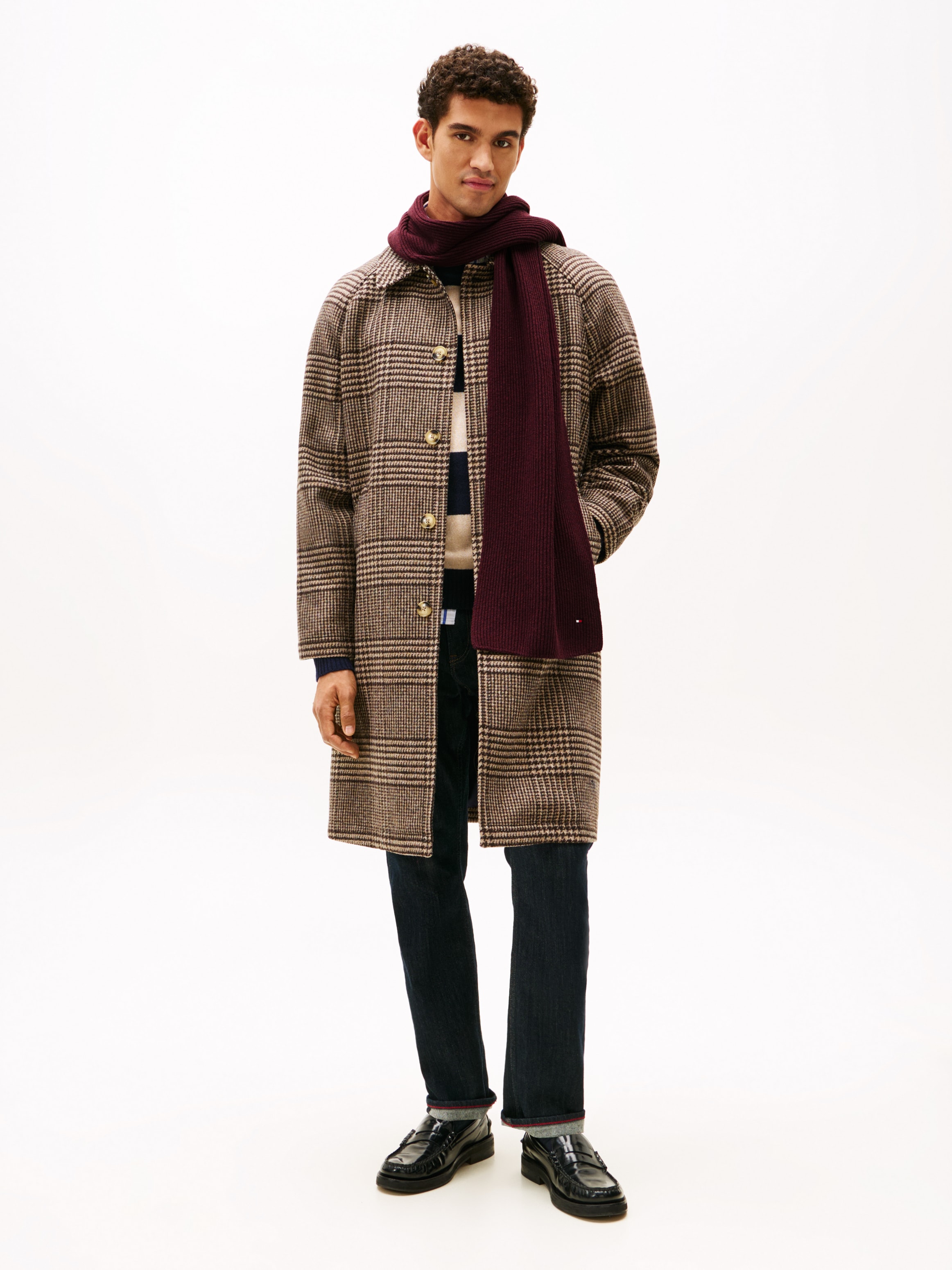 Tommy Hilfiger Écharpe tricotée »TH FLAG PIMA COTTON CASH SCARF« mit Logostickerei, mit Kaschmiranteil Unisex