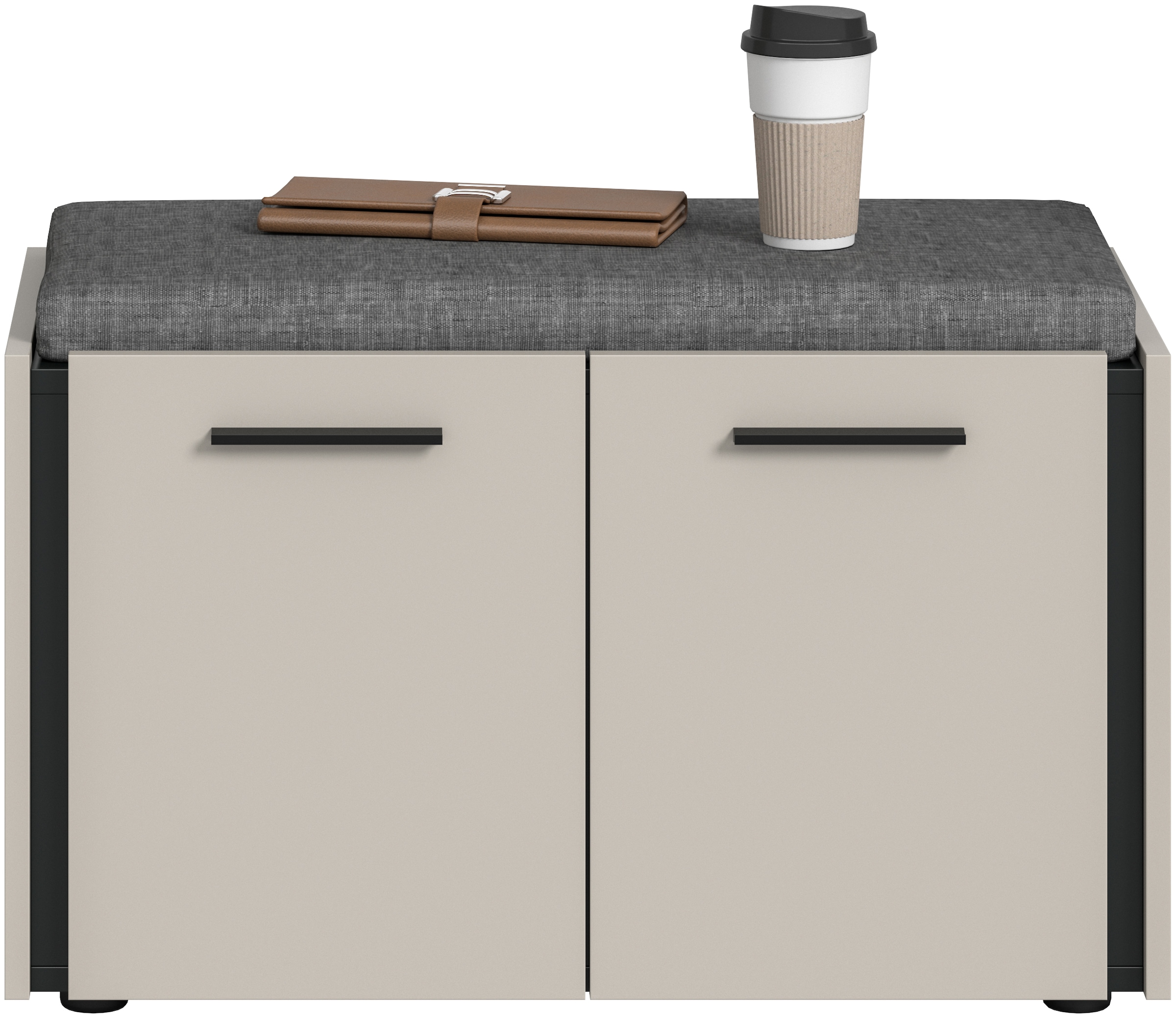 Home affaire Sitzbank »RAK, Breite 75 cm, inkl. Sitzkissen, 2 Türen, 2 Einlegeböden, 4 Fächer« bietet Platz für ca. 12 Schuhe,  Bank, Garderobenbank, Dielenbank, Flurbank, Kommode