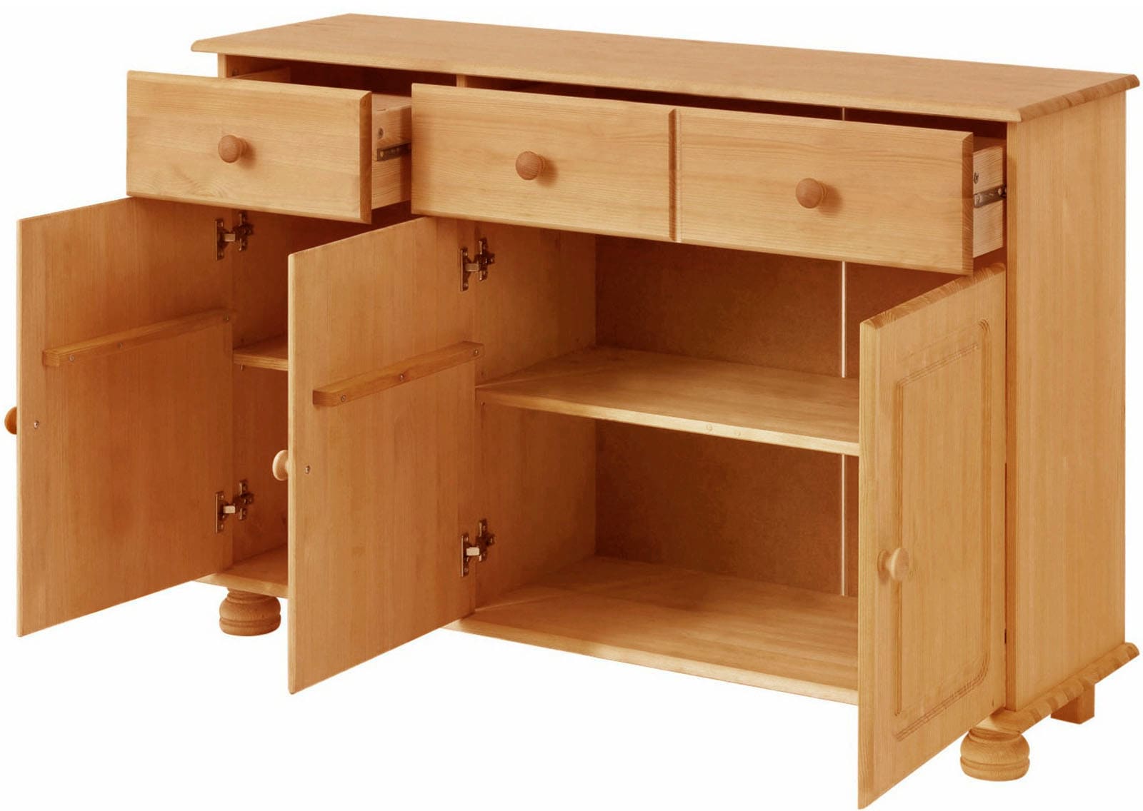 GOODproduct Sideboard »Mette« Kommode mit gefrästen, kugelförmigen Füssen, Breite 120 cm