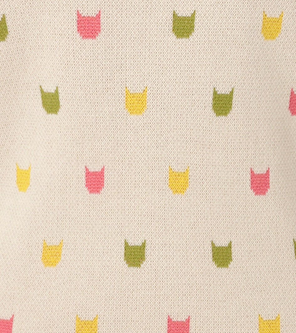 Aniston CASUAL Strickpullover mit eingestrickten grafischen Katzenköpfen - NEUE KOLLEKTION