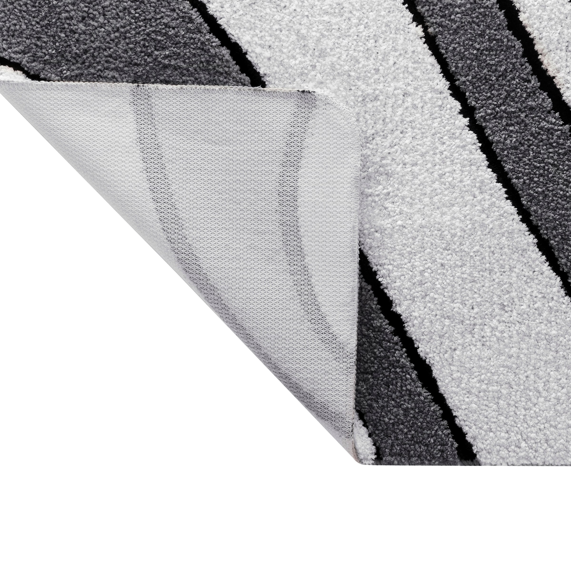 my home Badematte »Anna, Badvorleger, Badezimmer Teppich«, rutschhemmend beschichtet, fussbodenheizungsgeeignet-schnell trocknend, Badteppich, Hoch Tief Effekt, Modern, Weich, Wellen