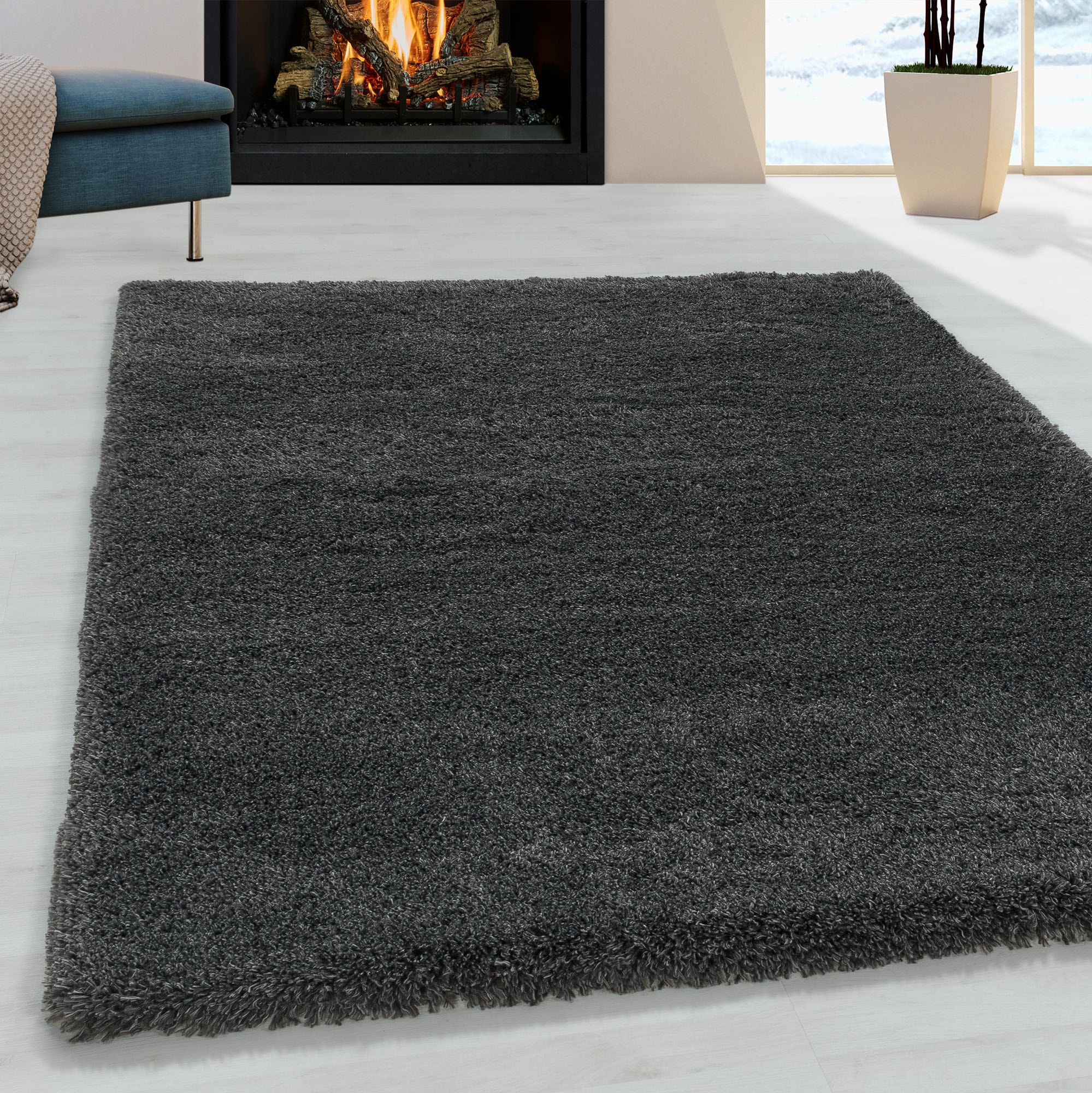 Ayyildiz Teppiche Hochflor-Teppich »FLUFFY 3500«, rechteckig, 50 mm Höhe, Langflor, Shaggy, uni, robust, auch in rund erhältlich, Wohnzimmer