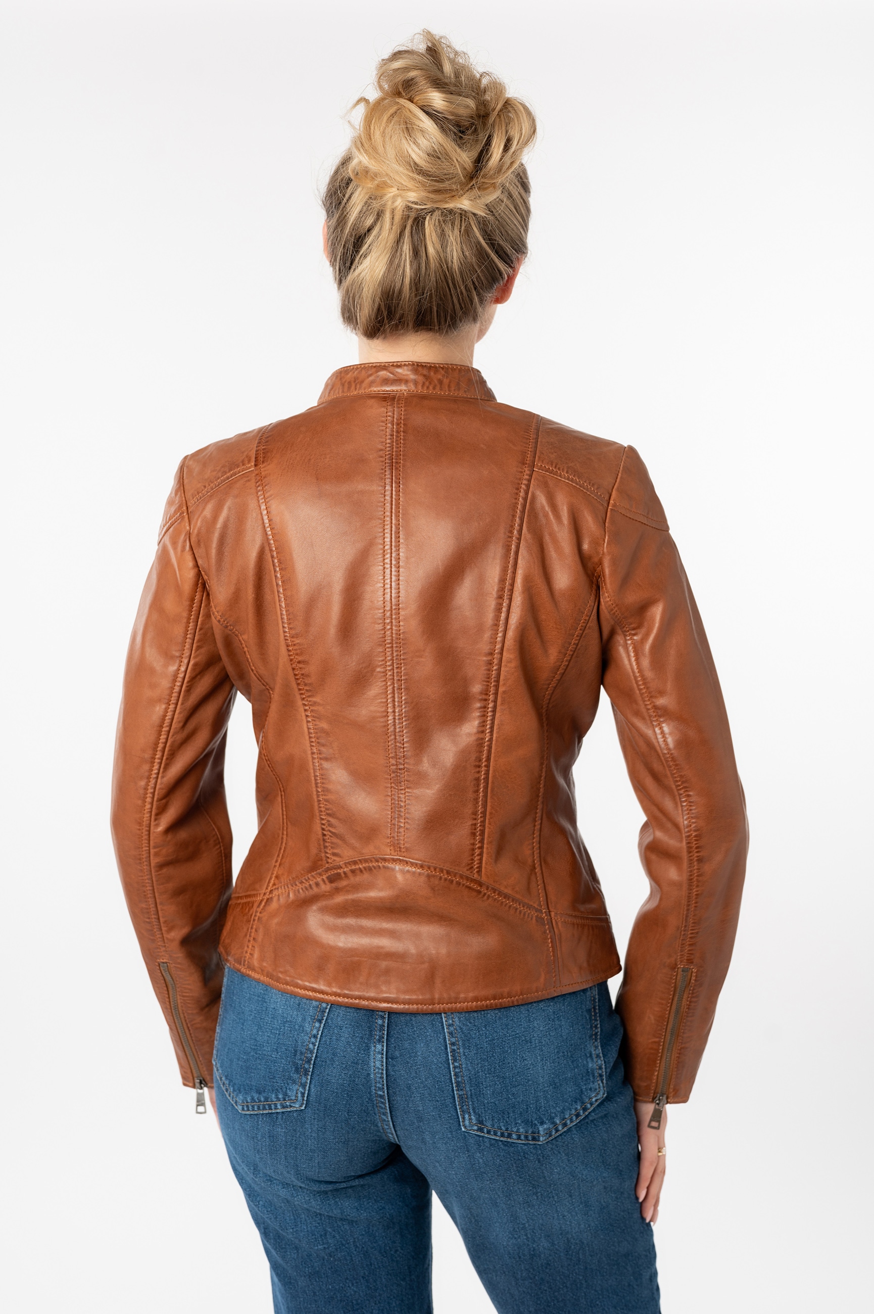 Mauritius Lederjacke »MWKeili«, mit Stehkragen & Drucker