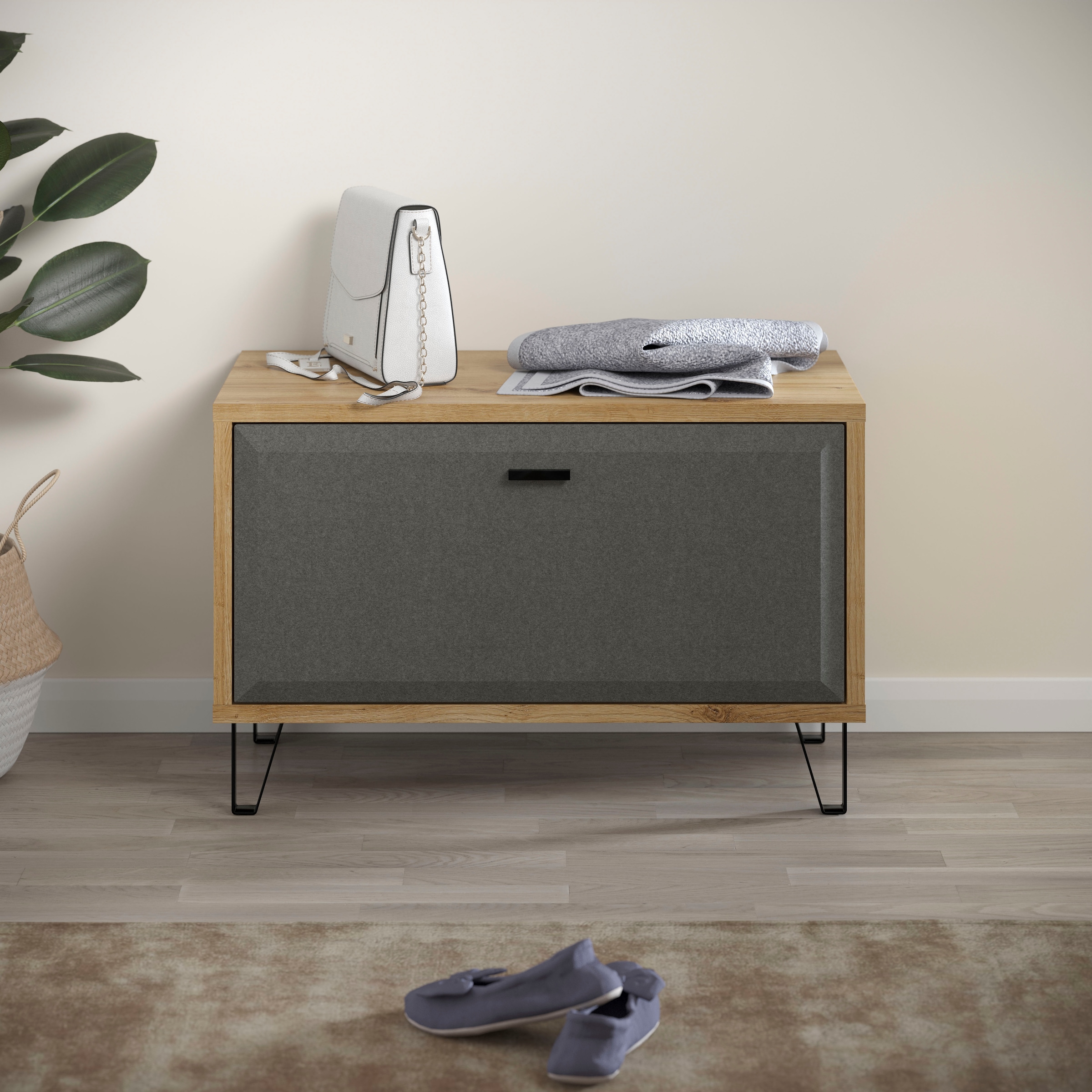 Image of Home affaire Sitzbank "Belva" 1 Stk. tlg. Flurbank mit einer Klappe - verstellbarer Boden - (B/T/H) 79/42/51 cm