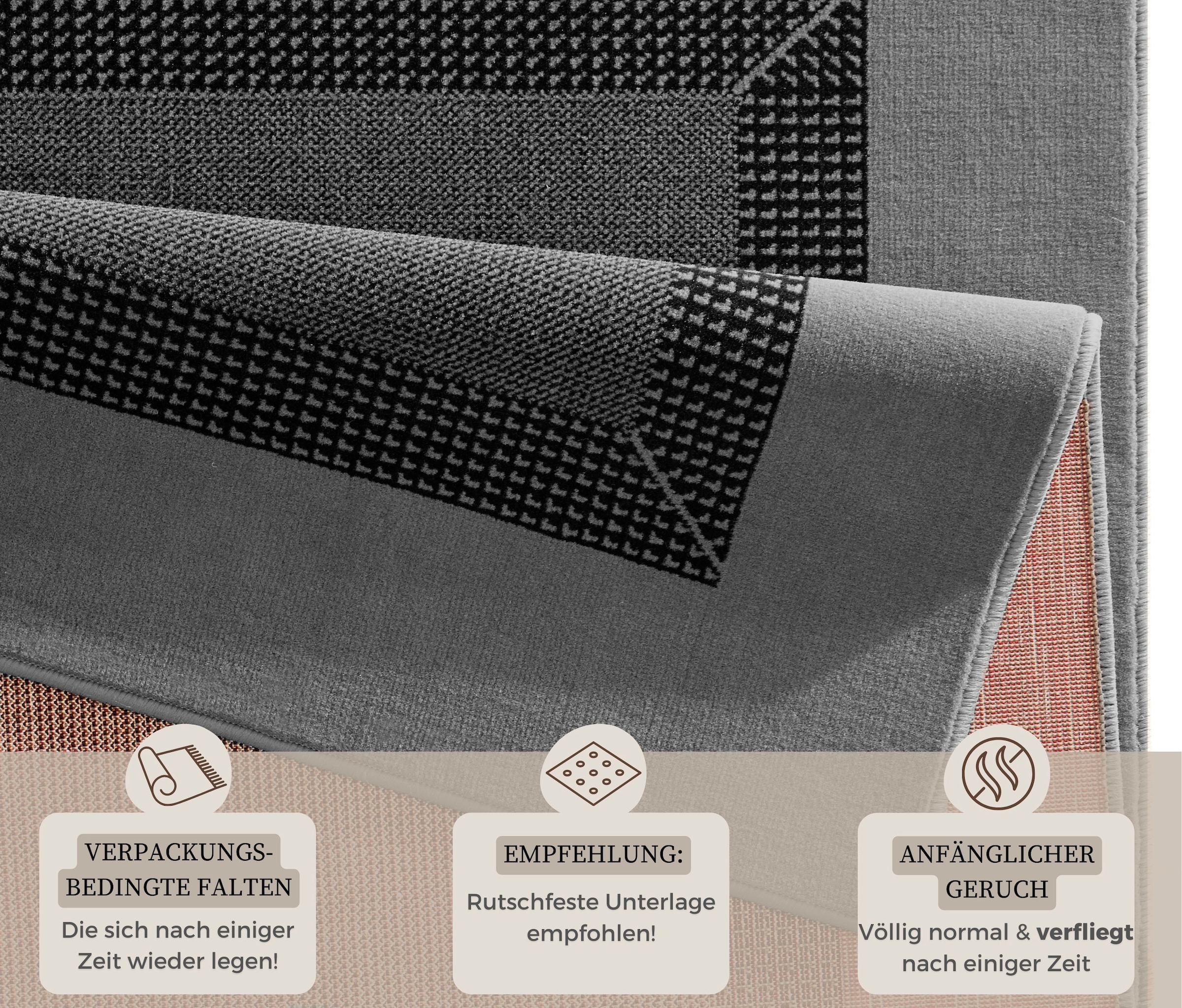HANSE Home Teppich »Band«, rechteckig, 9 mm Höhe, Kurzflor, weich, Läufer Grössen, Wohnzimmer, Schlafzimmer, Esszimmer