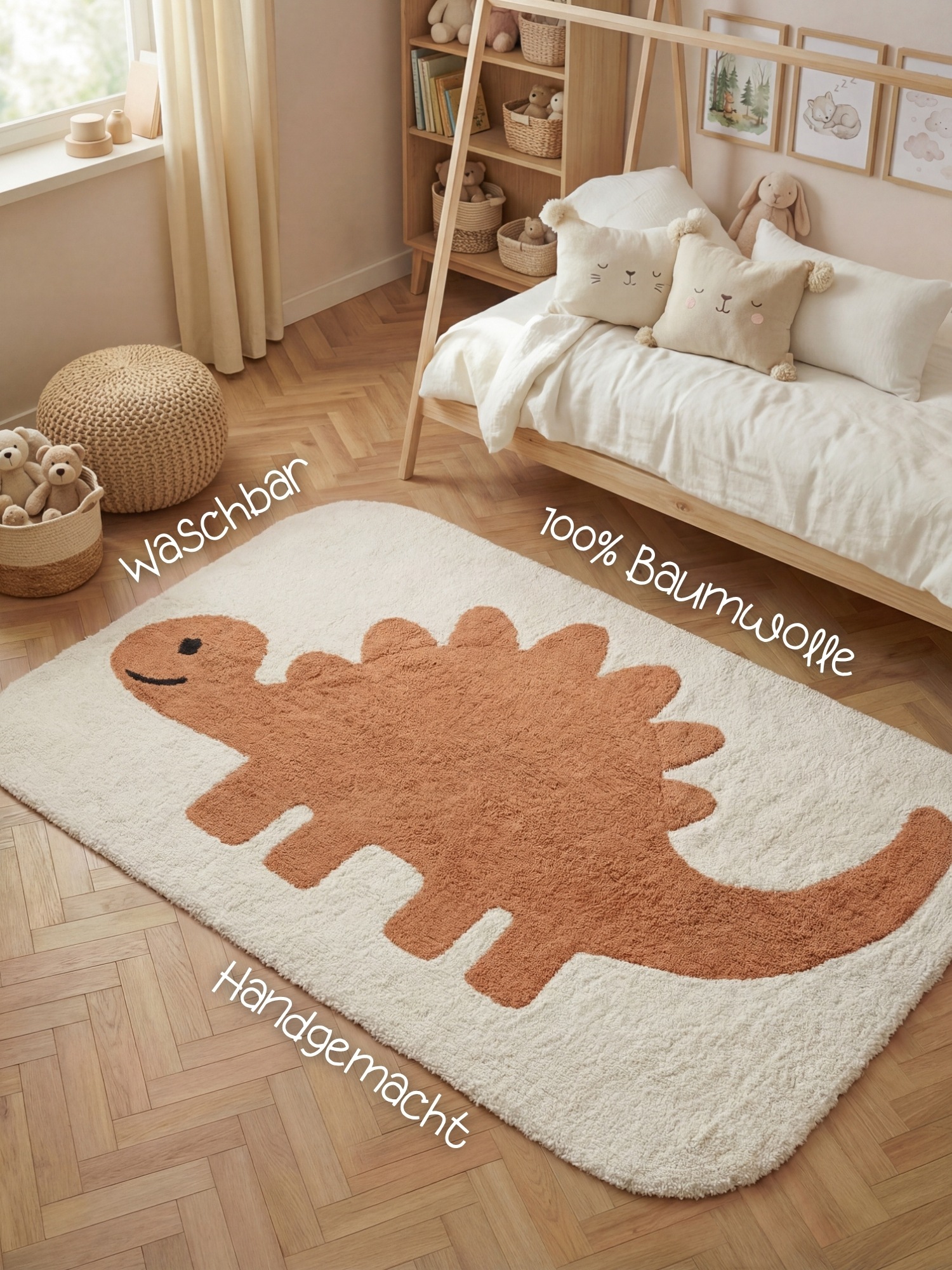 HANSE Home Tapis pour enfants »Doro« Rectangulaire 10 mm Höhe lavable, fait main, doux, antidérapant, tapis de jeu pour chambre d'enfant