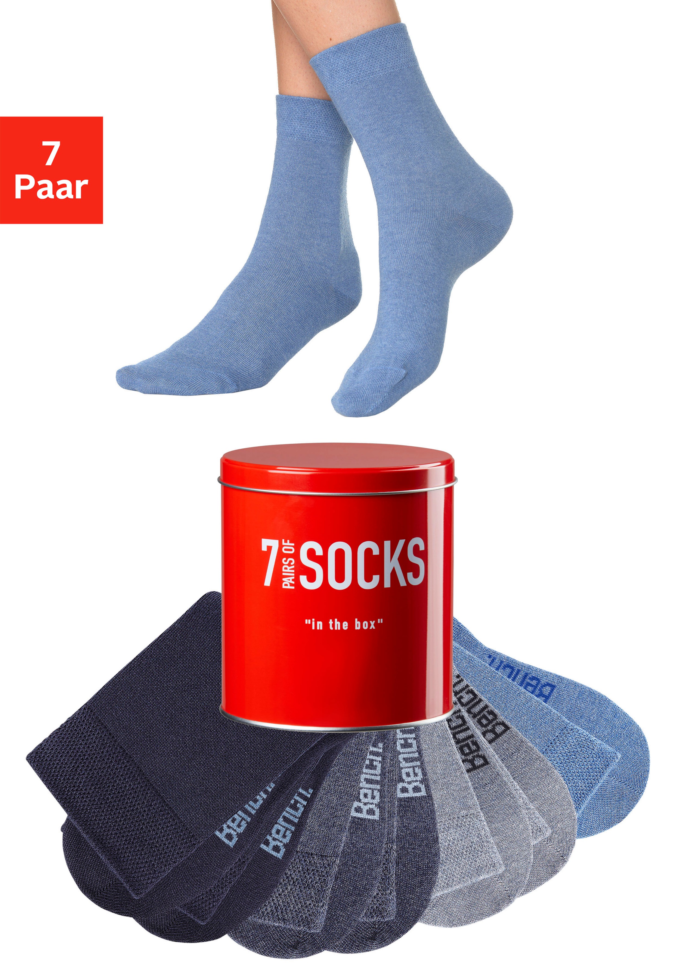 Image of Bench. Businesssocken Dose, 7 Stk. tlg. in der praktischen Dose